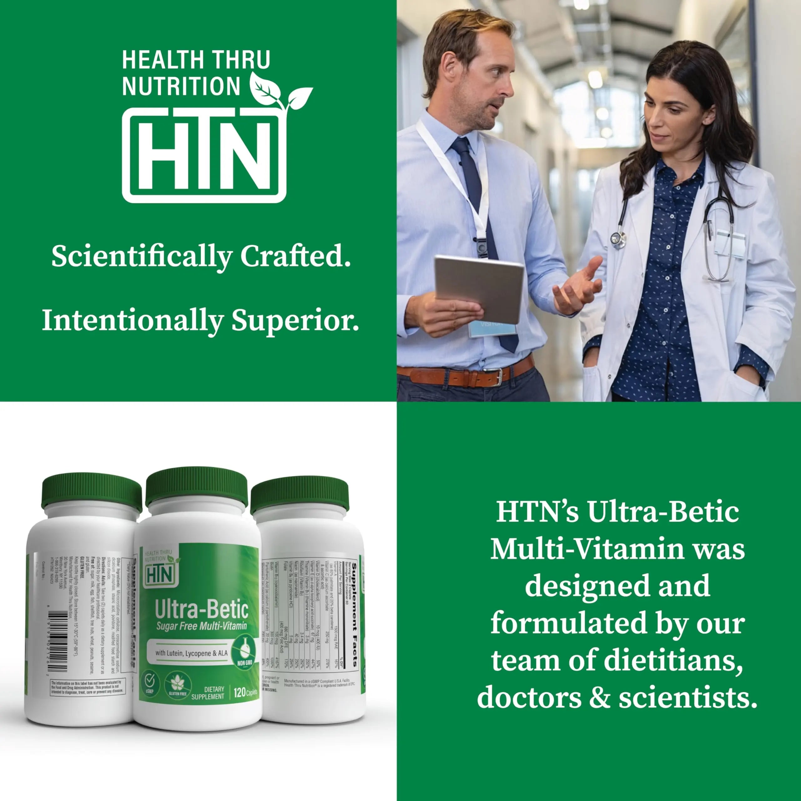 Health Thru Nutrition Ultra-Betic Multivitamin 120 Count | Supports Nerve, Vision, Energy | with ALA, Lycopene | Health Thru Nutrition buy supplements canada