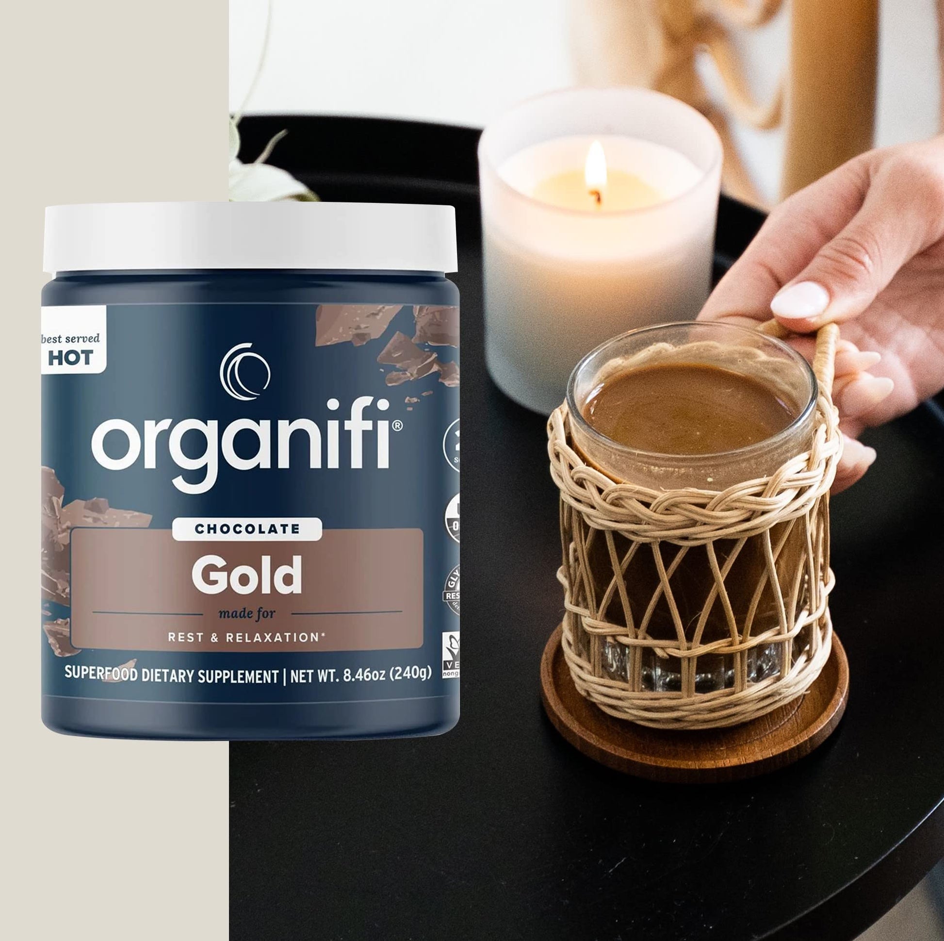 Organifi - Gold Chocolate - Superfood Supplement Powder - 20 Day Supply - Supports Rest Organifi buy supplements canada