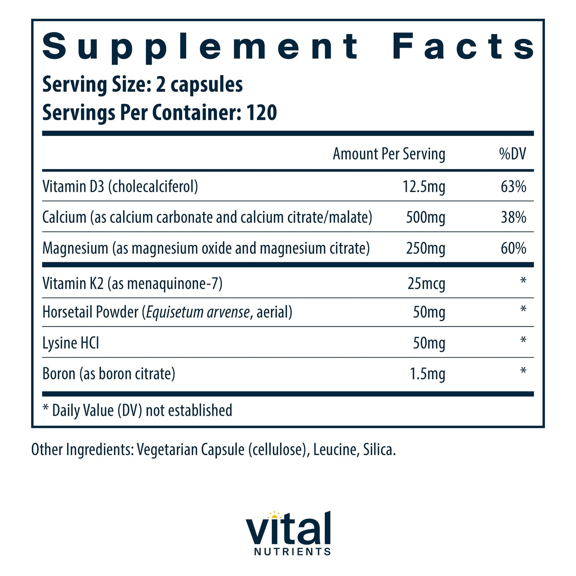 Vital Nutrients Osteo-Nutrients II - Vitamin K2 + D3, Calcium, Boron, and Magnesium for Bone Strength* - Healthy Heart Support - Vegetarian Supplement - Gluten, Dairy, Soy Free - 240 Capsules Vital Nutrients buy supplements canada