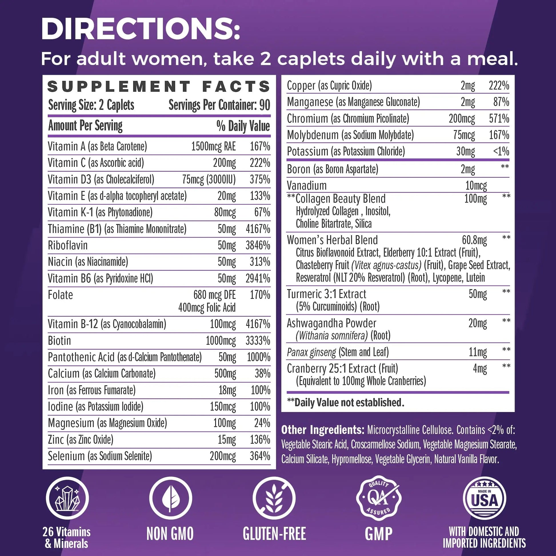 Vitamin World Ultra 360 Multivitamin for Women, Women's Multivitamin with Herbs & Collagen for Hair, Skin & Nails, Supplement with Iron, Vitamin A, B, C, D, E Vitamin World buy supplements canada