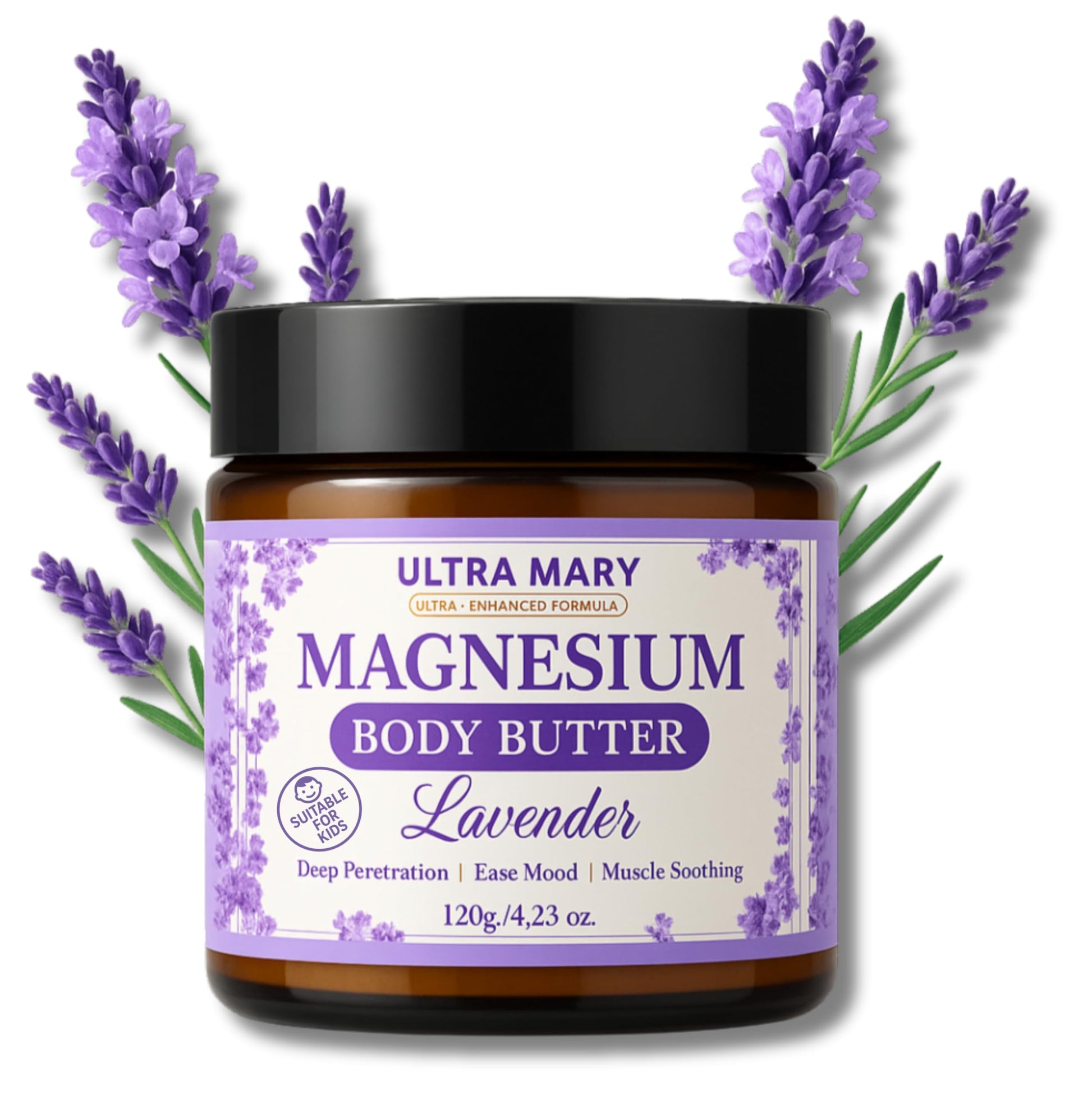 Nighttime Magnesium Cream for Pain, Nerve & Leg Cramps - Magnesium Body Butter for Sleep with Shea Butter, Jojoba Oil, Coconut Extract & Dandelion - Lavender Magnesium Lotion for Kids - 4.23oz ULTRA MARY buy supplements canada