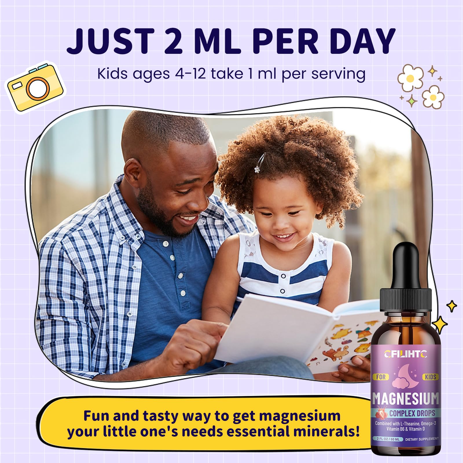 Kids Magnesium Liquid Drops-Magnesium Glycinate Liquid for Kids Supplement-w/L-theanine, Omega-3, Vitamin B6, D3 - for Sleep, Relaxation, Brain, Bones CFILIHTC buy supplements canada