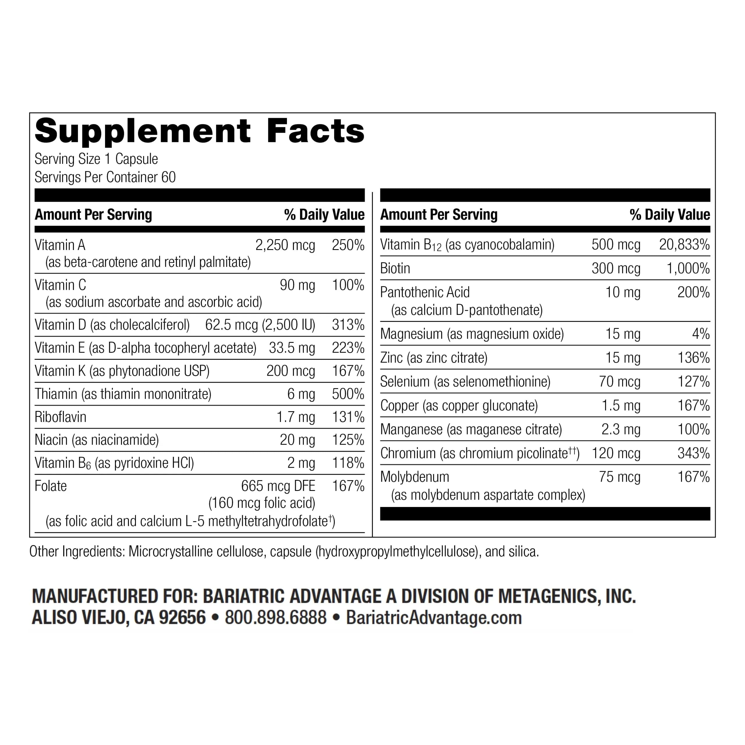 Bariatric Advantage High ADEK Multi - for Bariatric Surgery Patients - Multivitamin with Vitamins A, D, E, K & Trace Minerals Bariatric Advantage buy supplements canada