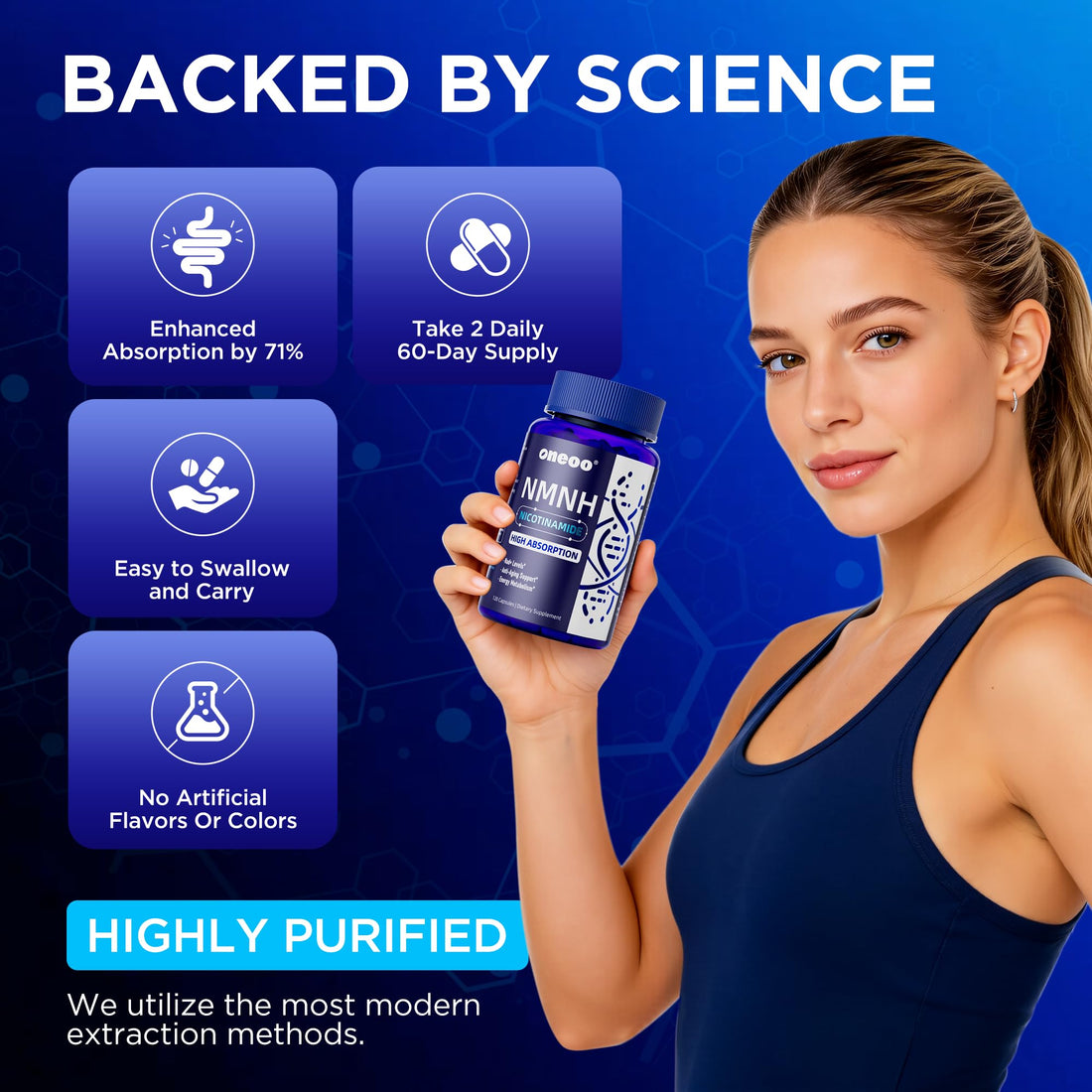 Oneoo NMNH Supplement with NAD Supplement Maximum Potency with Resveratrol & Pterostilbene, CoQ10 & Black Pepper, for Cellular Energy, Anti-Aging Support, Sirtuin Activation & Methylation Support, 120 Oneoo buy supplements canada