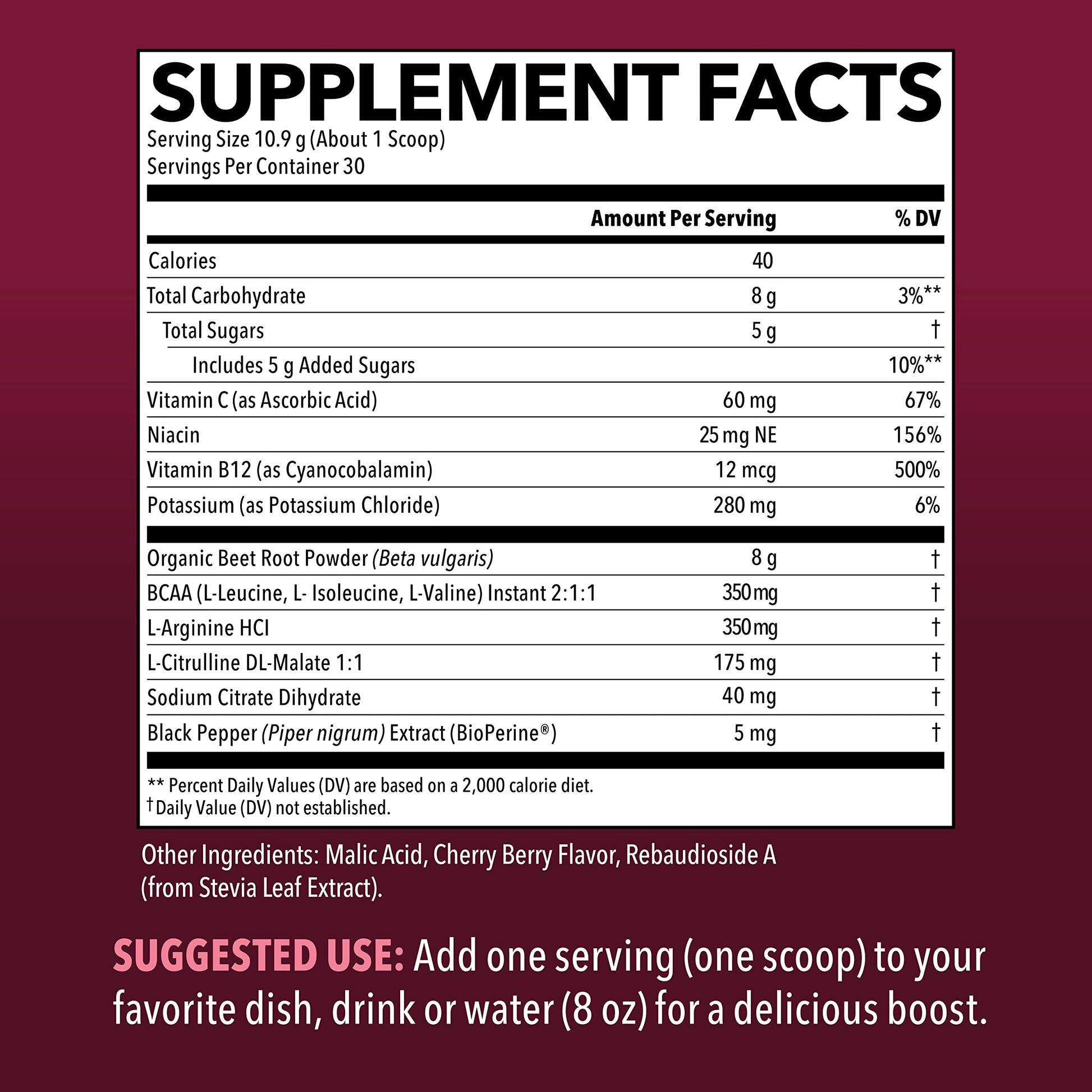 Organic Beet Root Powder with BCAA and L-Arginine for Energy and Stamina Support HAVASU NUTRITION buy supplements canada