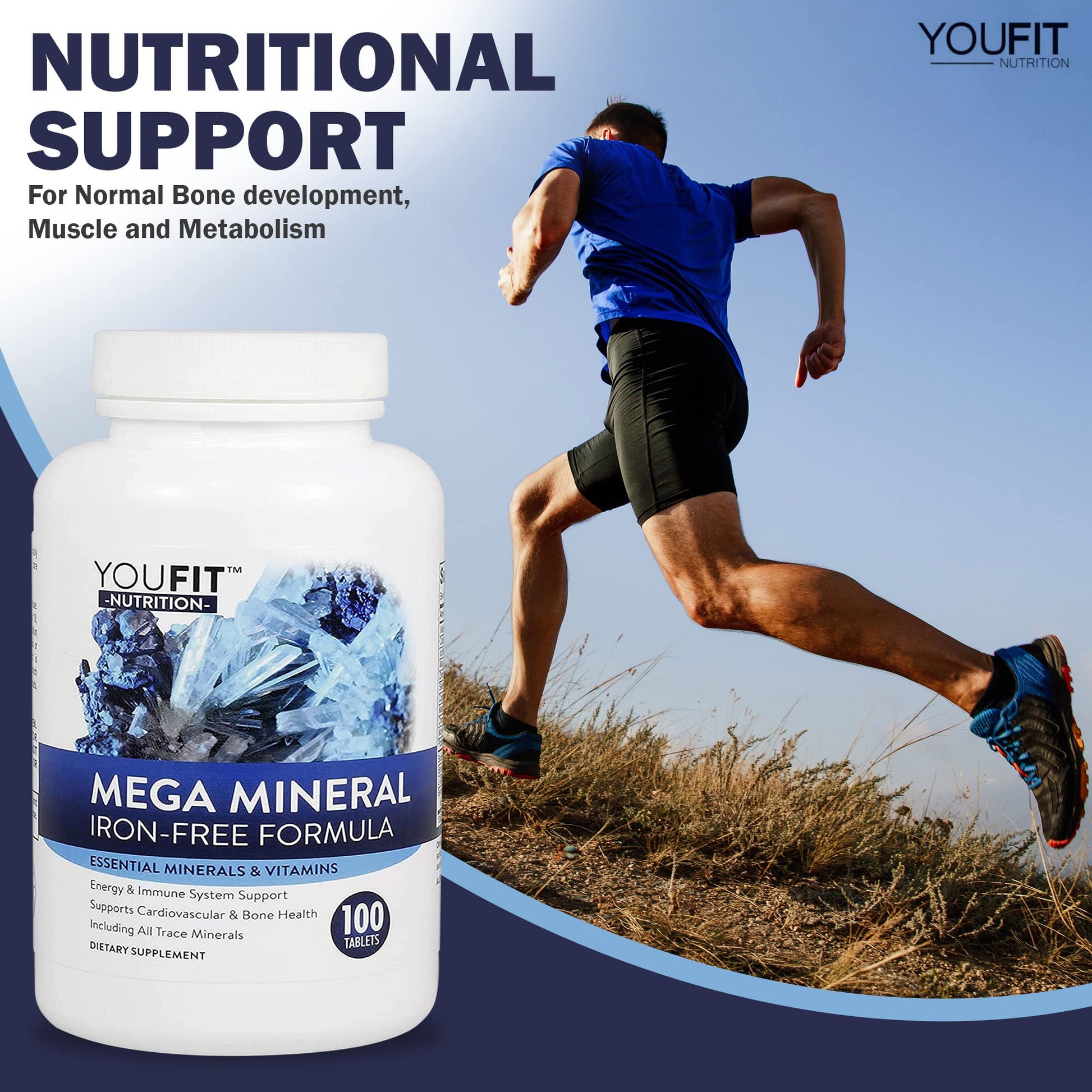 Mega Minerals Supplement by Youfit Nutrition | Trace Minerals | Premium Formula with Source of Minerals and Immune Health Support | Iron Free | All in One YouFit Nutrition buy supplements canada