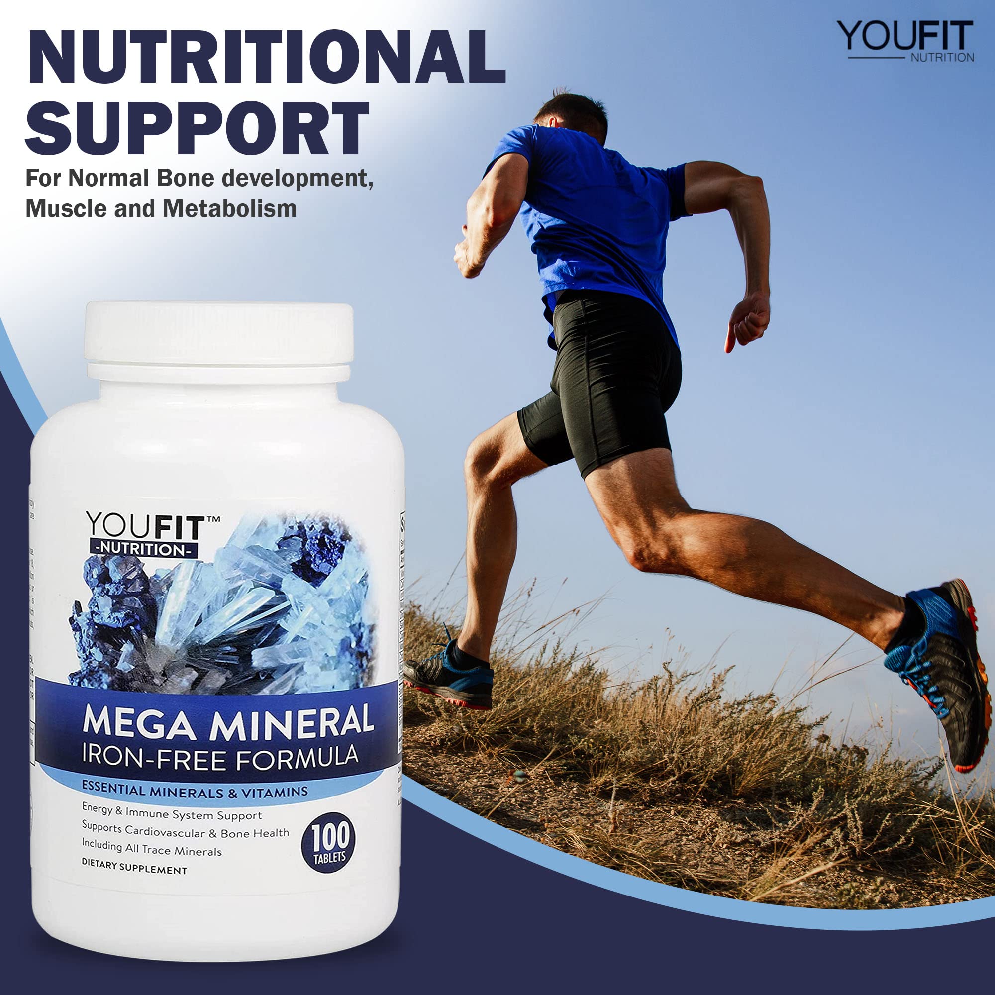 Mega Minerals Supplement by Youfit Nutrition | Trace Minerals | Premium Formula with Source of Minerals and Immune Health Support | Iron Free | All in One YouFit Nutrition buy supplements canada