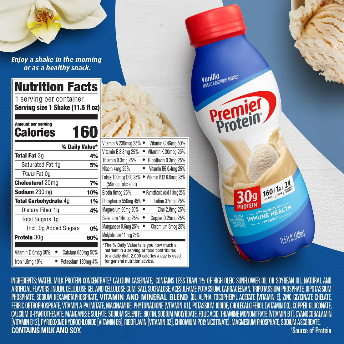 Premier Protein Shake Bottle, Vanilla, Liquid, Powder, keto, 30g Protein, 1g Sugar Premier Protein buy supplements canada