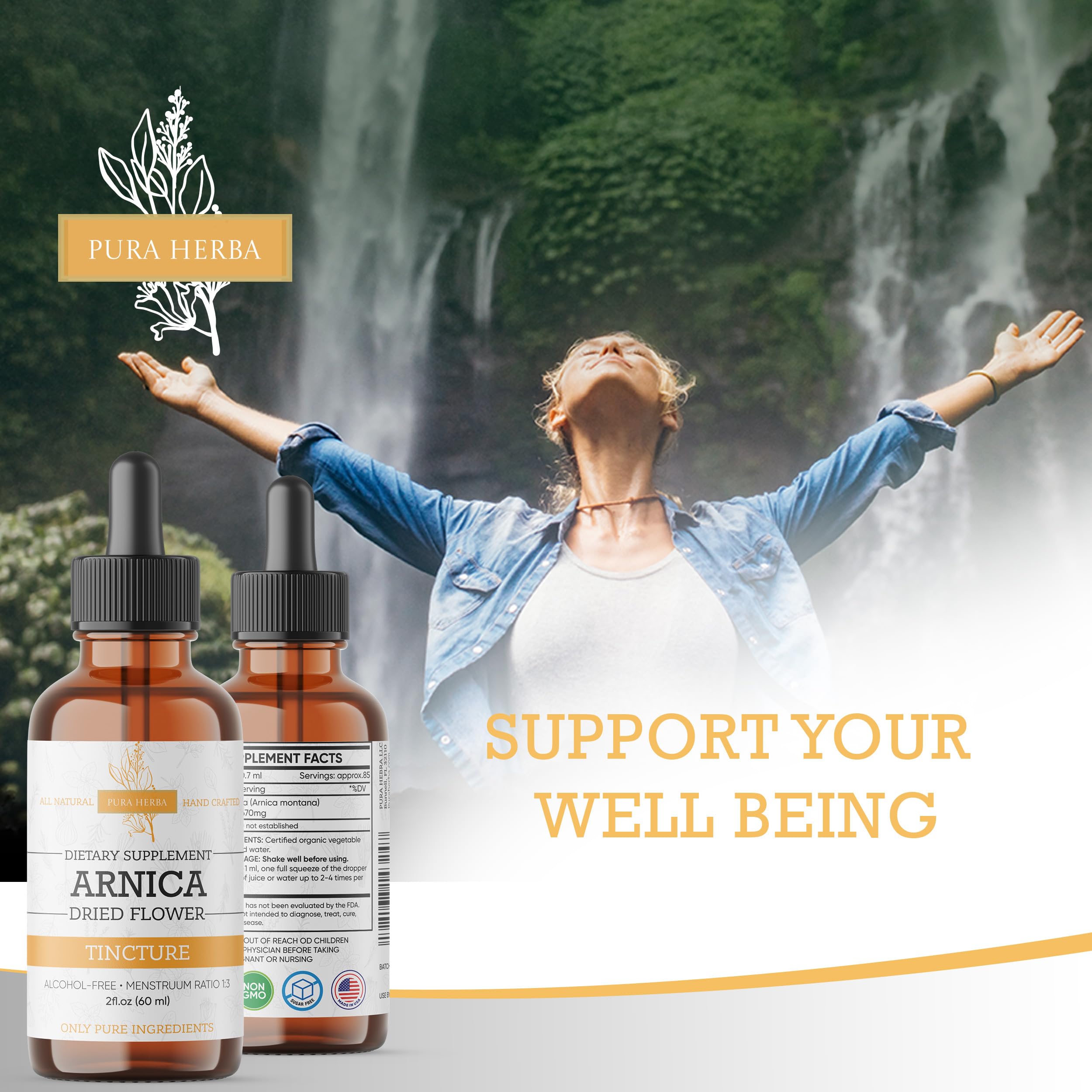 Pura Herba Arnica Liquid Extract – Alcohol-Free, Vegan, Supports Muscle Recovery & Joint Comfort, Fast-Absorbing Tincture, Made in USA – 2 Fl Oz Pura Herba buy supplements canada