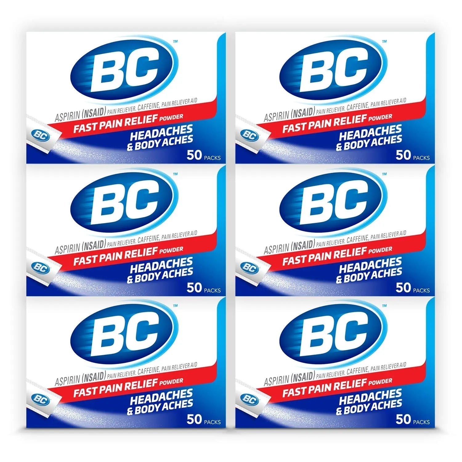 BC Powder Original Strength Pain Reliever, 50 Powder Sticks, 50 Count(Pack of 6) BC buy supplements canada