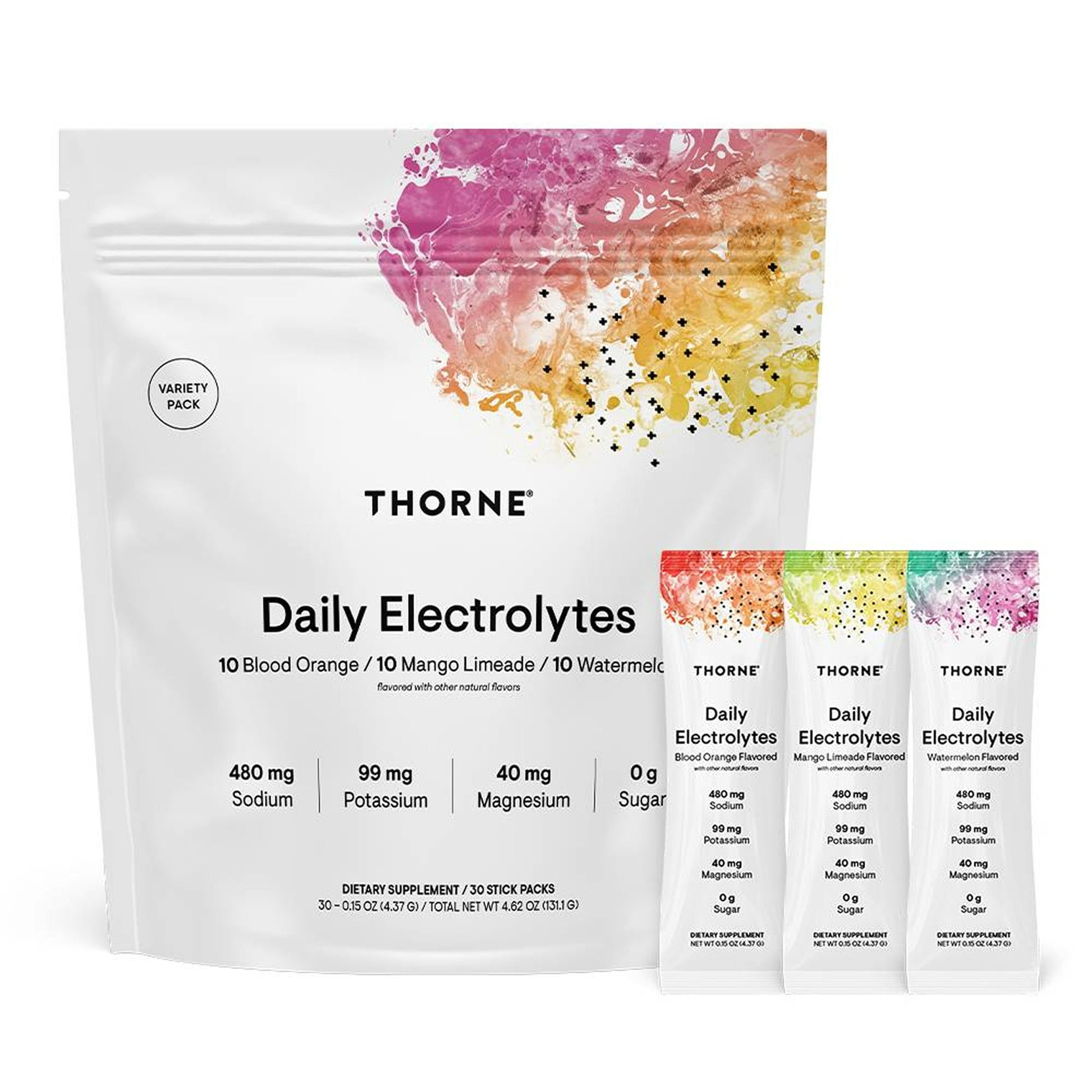 THORNE - Daily Electrolytes - Zero Sugar & Low-Calorie Electrolyte Powder Drink Mix - Flavors Derived from Natural Sources - NSF Certified for Sport - Variety - 30 Stick Packs THORNE buy supplements canada