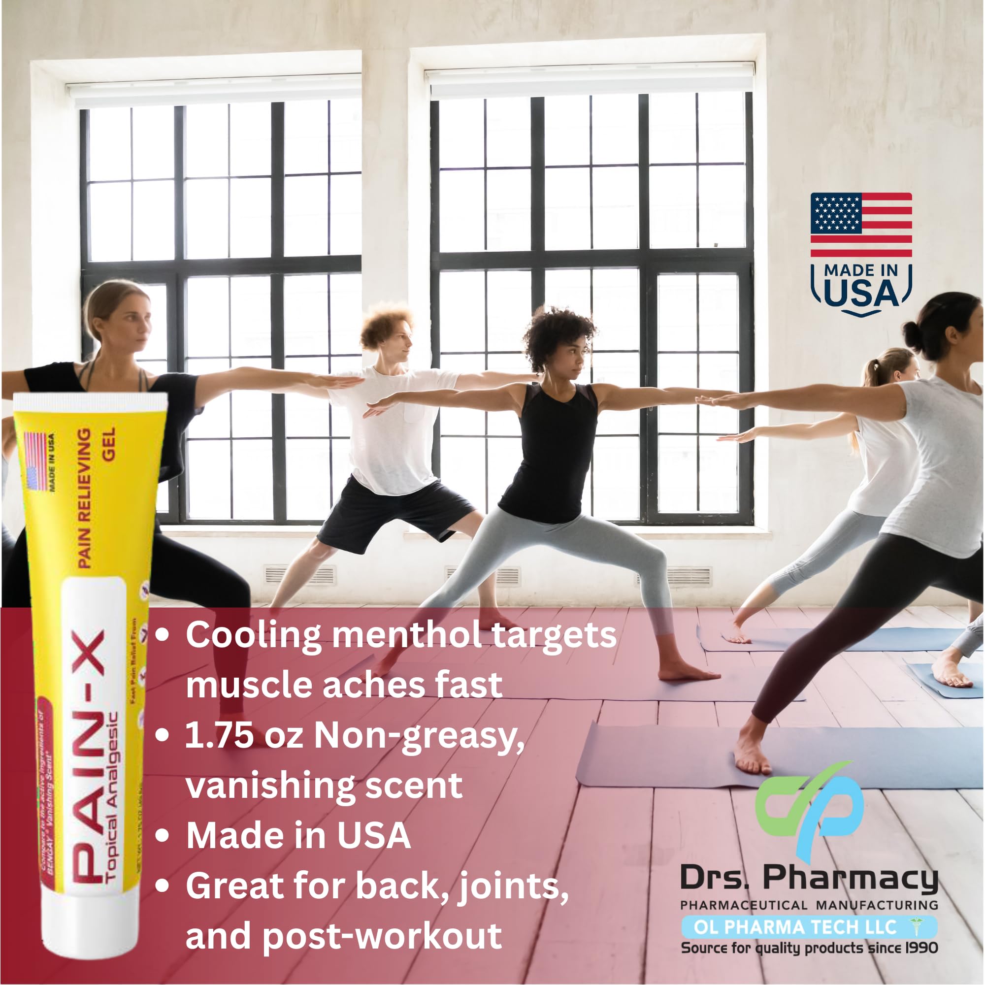 Drs. Pharmacy Pain-X Menthol Cream – Targeted Muscle & Joint Relief – 1.75 oz, Made in USA Drs. Pharmacy buy supplements canada