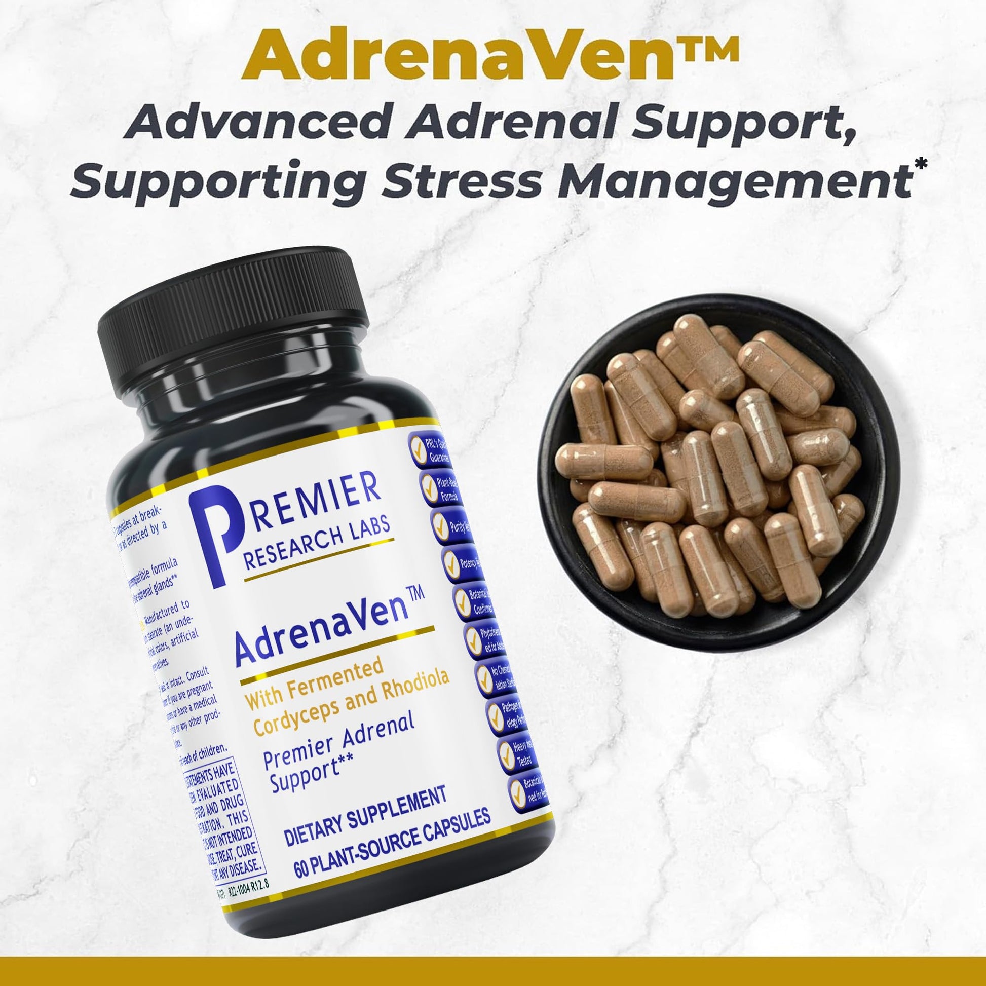 Premier Research Labs 30 Servings-AdrenaVen - Adrenal Health Supplement, Supports Adrenal Gland Health and Stress Response - Organic Adrenal Health - 60 Plant-Source Capsules Premier Research Labs buy supplements canada