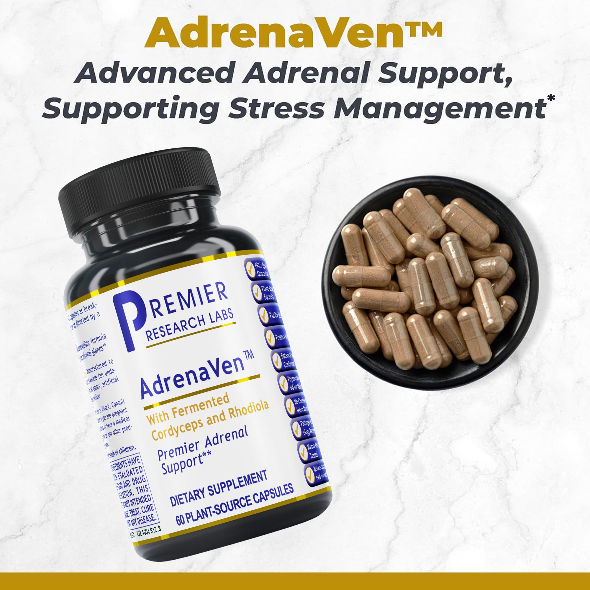 Premier Research Labs 30 Servings-AdrenaVen - Adrenal Health Supplement, Supports Adrenal Gland Health and Stress Response - Organic Adrenal Health - 60 Plant-Source Capsules Premier Research Labs buy supplements canada