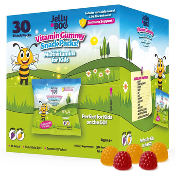 Kids Daily Multivitamin - Healthy Snacks For Kids – No Sugar, No Dyes, Monk Fruit Sweetened, Vegan, Gluten-Free- 100% Daily Value of Vitamins C, D3, Zinc Jelly.Boo buy supplements canada