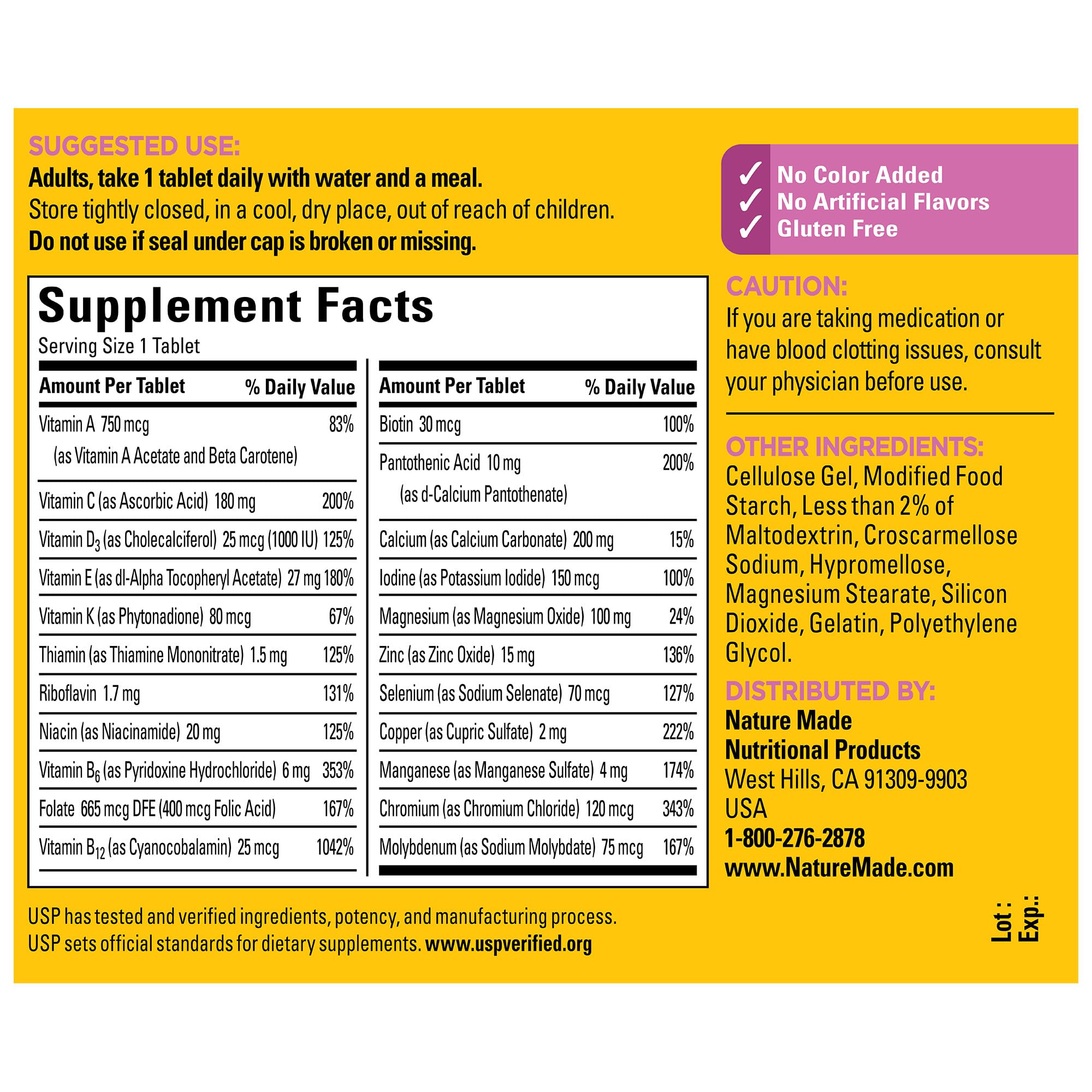 Nature Made Multivitamin For Women 50+ No Iron, Multivitamins for Women 50 Plus, Daily Nutritional Support, Nature Made Multi Vitamins, 90 Tablets, 90 Day Supply Nature Made buy supplements canada