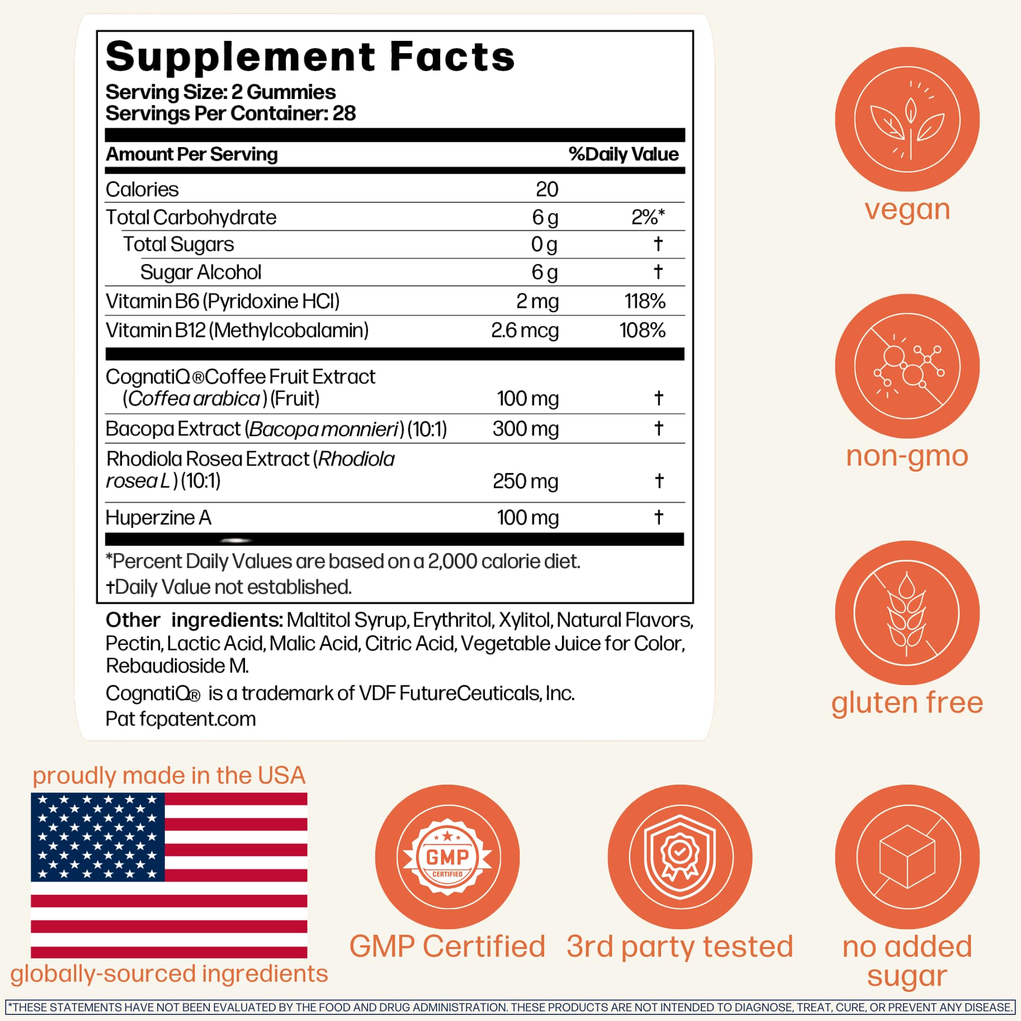 Avantera Elevate Gummies Premium Nootropic Supplement - Beat Brain Fog - Best Focus Supplements for Memory & Focus Support - Energy Without Crash - 60 Gummies for Women & Men Avantera buy supplements canada