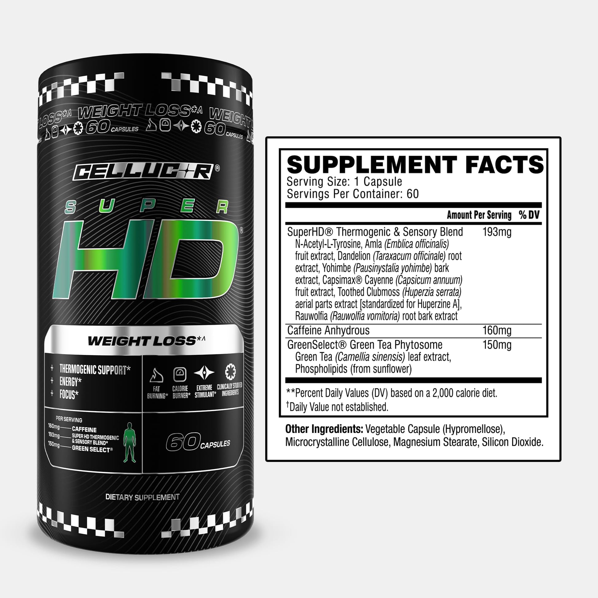 Cellucor SuperHD Thermogenic Fat Burner Weight Loss Supplement, Appetite Suppressant, & Energy Booster Capsimax, Green Tea Extract, 160mg Caffeine Cellucor buy supplements canada