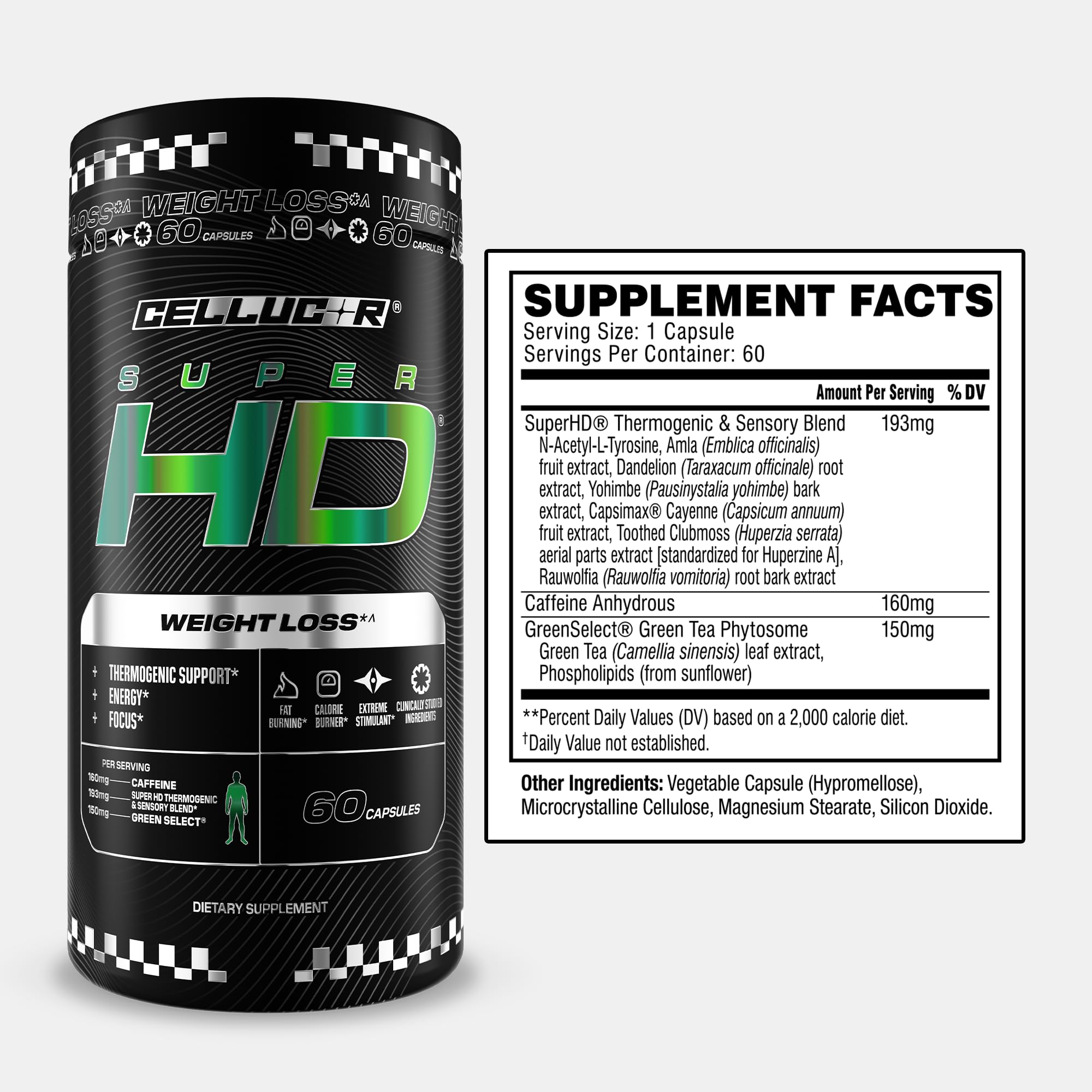 Cellucor SuperHD Thermogenic Fat Burner Weight Loss Supplement, Appetite Suppressant, & Energy Booster Capsimax, Green Tea Extract, 160mg Caffeine Cellucor buy supplements canada