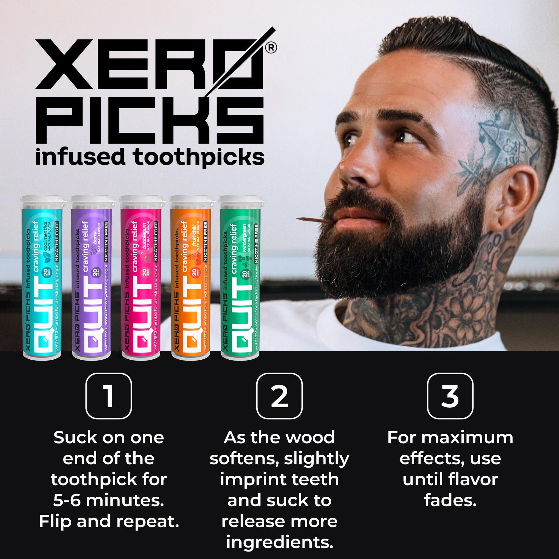 Xero Picks Infused Flavored Toothpicks to Help Quit Smoking - Nicotine Xero Picks buy supplements canada