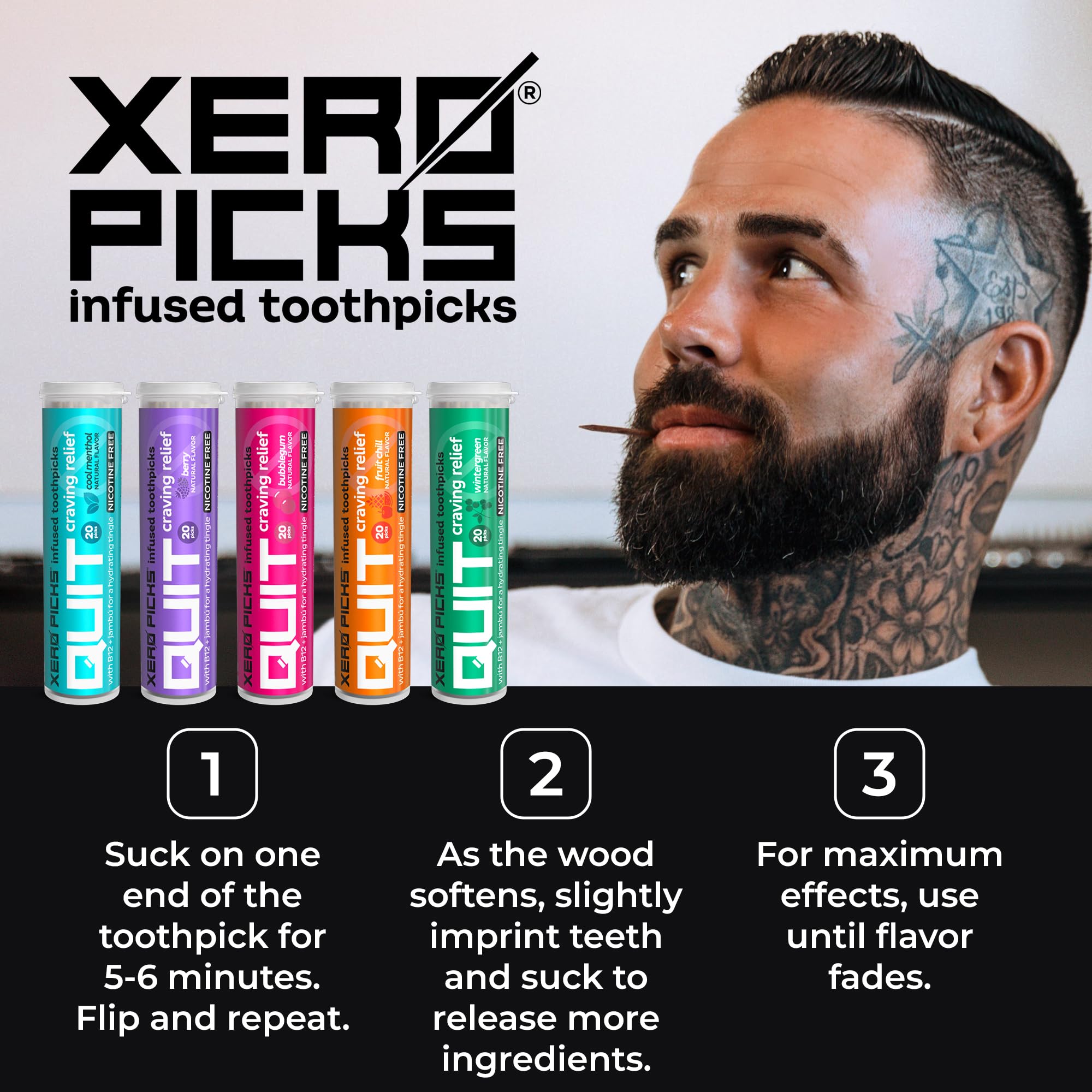 Xero Picks Infused Flavored Toothpicks to Help Quit Smoking - Nicotine Xero Picks buy supplements canada