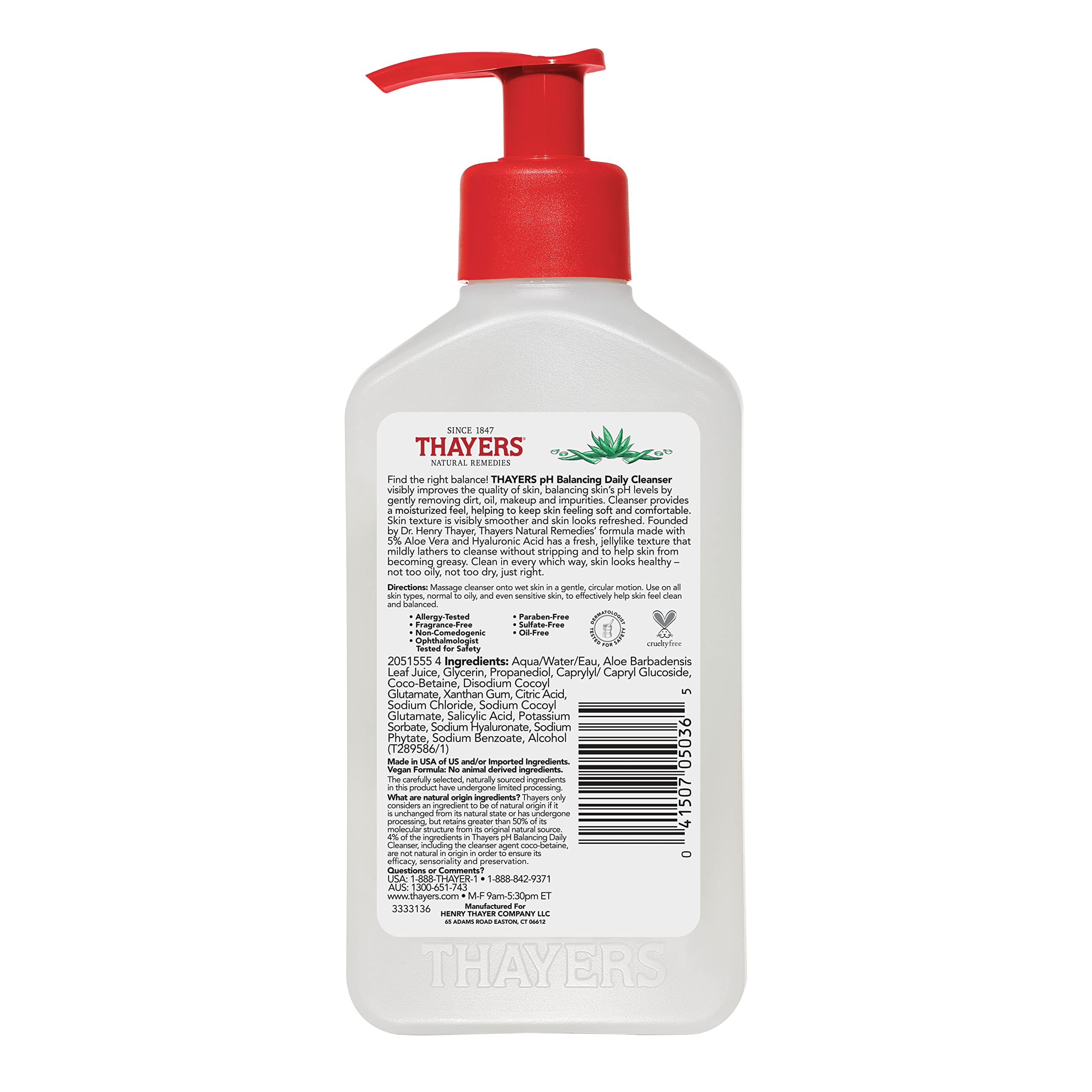 THAYERS pH Balancing Daily Cleanser, Face Wash with Aloe Vera, Gentle and Hydrating Skin Care for Dry, Oily, or Acne Prone Skin, 8 FL Oz. THAYERS buy supplements canada