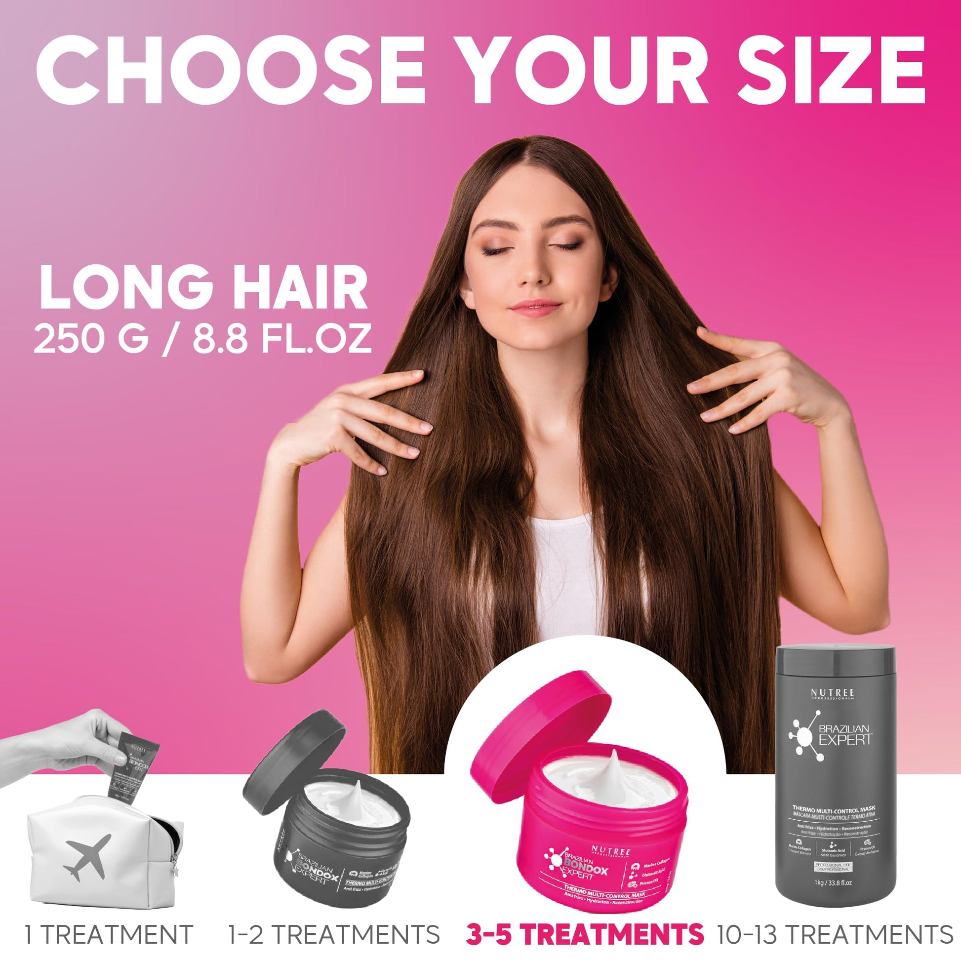 Brazilian Hair Bottox Expert Thermal Mask 8.8 oz - Contains Marine Collagen and Almond Oil - Formaldehyde-Free - Repairs the Hair Elasticity and Flexibility, Softens, Moisturizers, Adds Shine Nutree Professional buy supplements canada