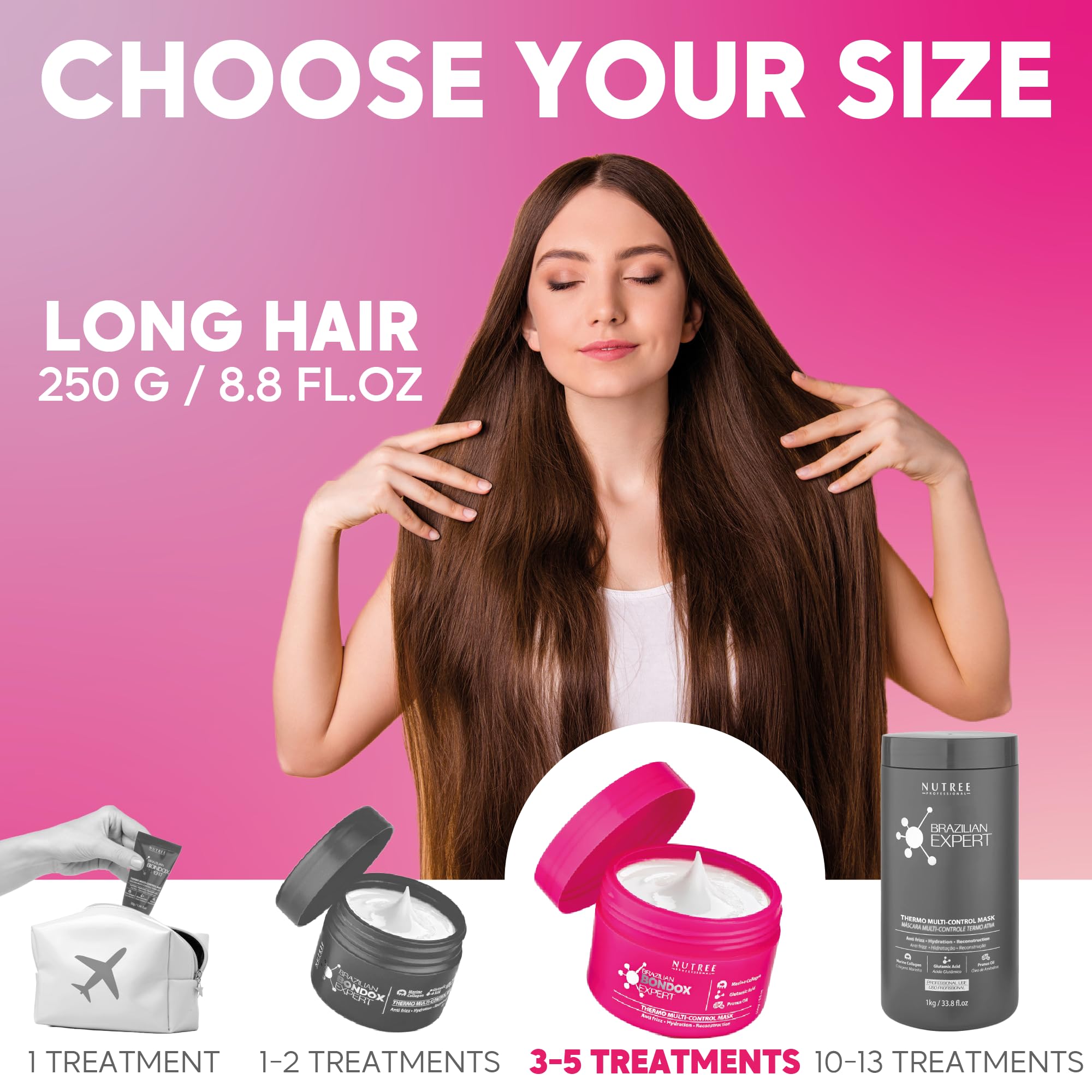 Brazilian Hair Bottox Expert Thermal Mask 8.8 oz - Contains Marine Collagen and Almond Oil - Formaldehyde-Free - Repairs the Hair Elasticity and Flexibility, Softens, Moisturizers, Adds Shine Nutree Professional buy supplements canada