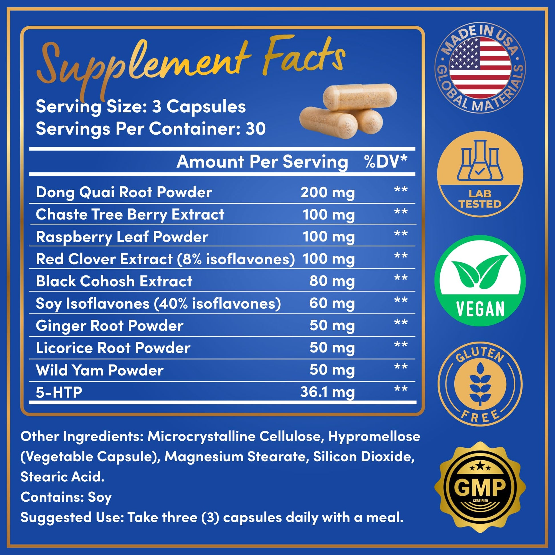 Menopause Supplements for Women - 5-HTP, Dong Quai, Black Cohosh for Menopause Hot Flashes, Night Sweats Relief Support - Womens Pre Meno Premenopausal Perimenopause Supplement - 90 Caps WINDSOR BOTANICALS buy supplements canada