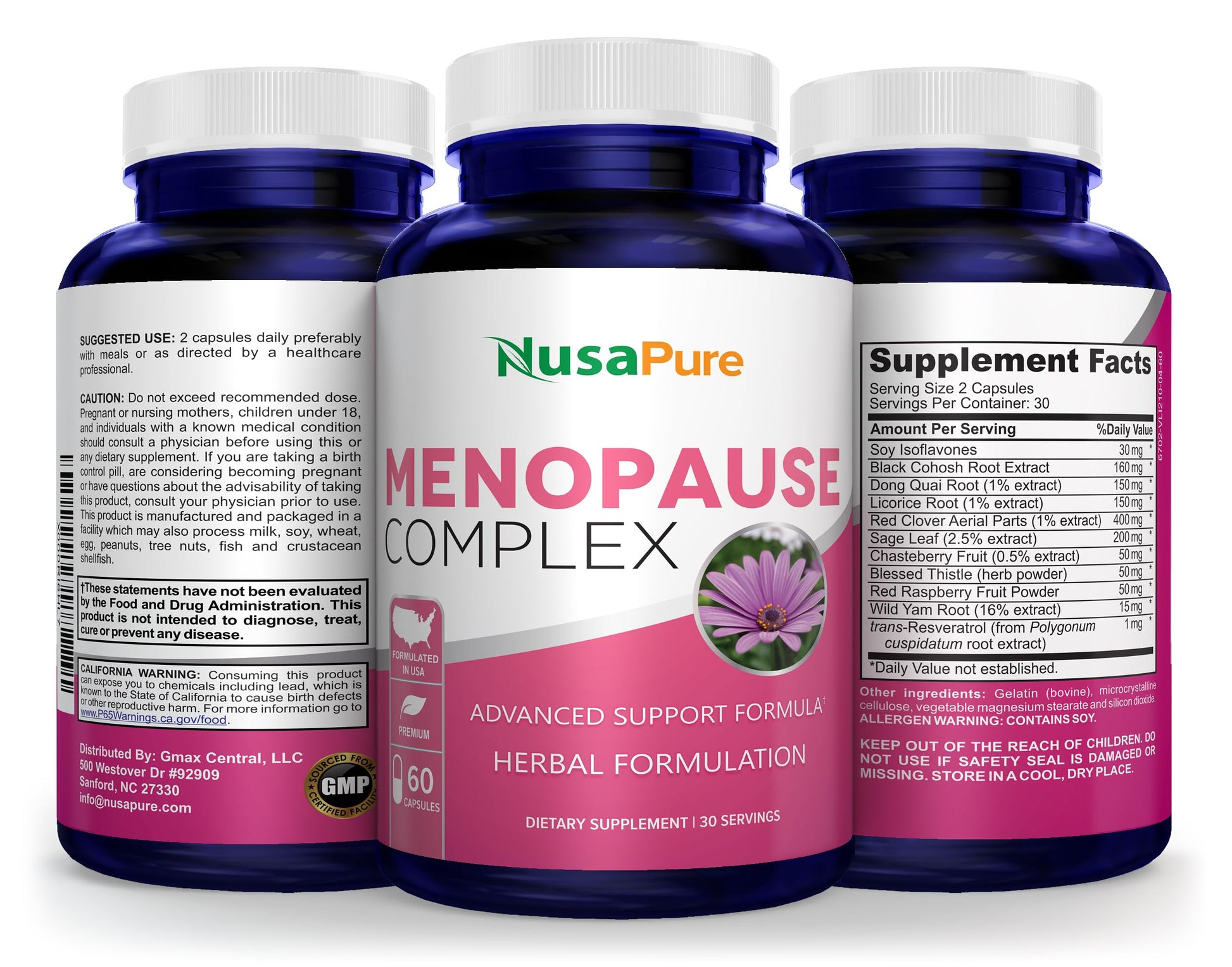 NusaPure Menopause Complex : Black Cohosh and Herbal Ingredients - 60 Capsules NusaPure buy supplements canada