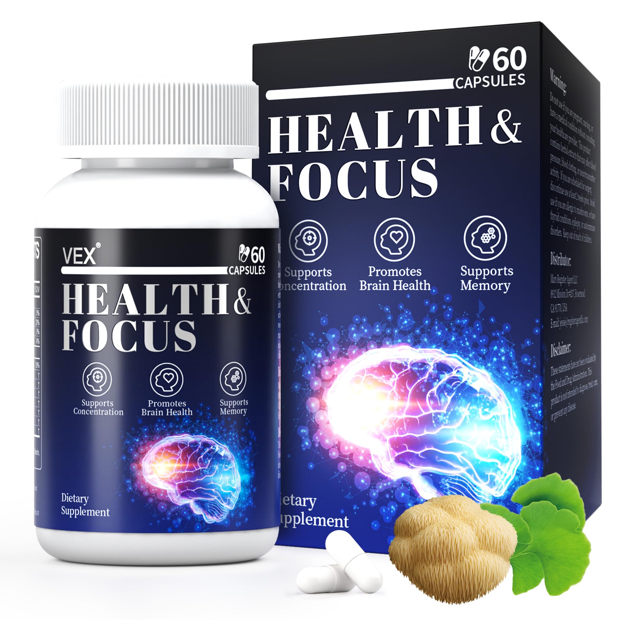 VEX Supplement – Memory & Clarity Support with Folic Acid, Vitamin B, Acetylcysteine, Bacopa Monnieri, Lion’s Mane, Ginkgo Biloba & Black Pepper – Cognitive, 60 Capsules VEX buy supplements canada