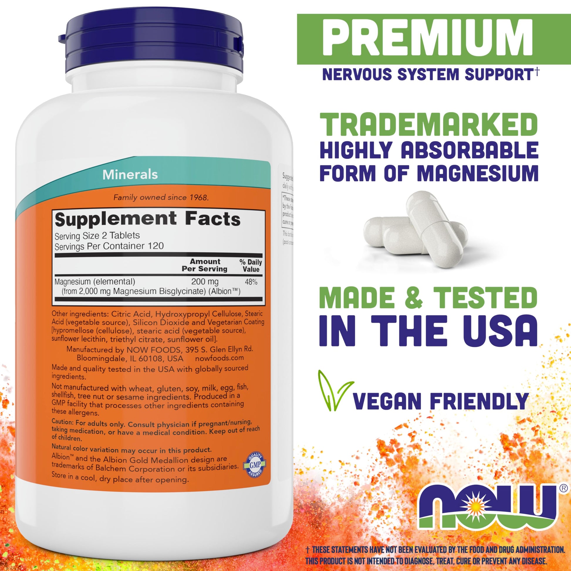 Now Foods Magnesium Glycinate, 240 Tablets - Supports Healthy Muscle and Nerve Functions - Non-GMO NOW Foods buy supplements canada