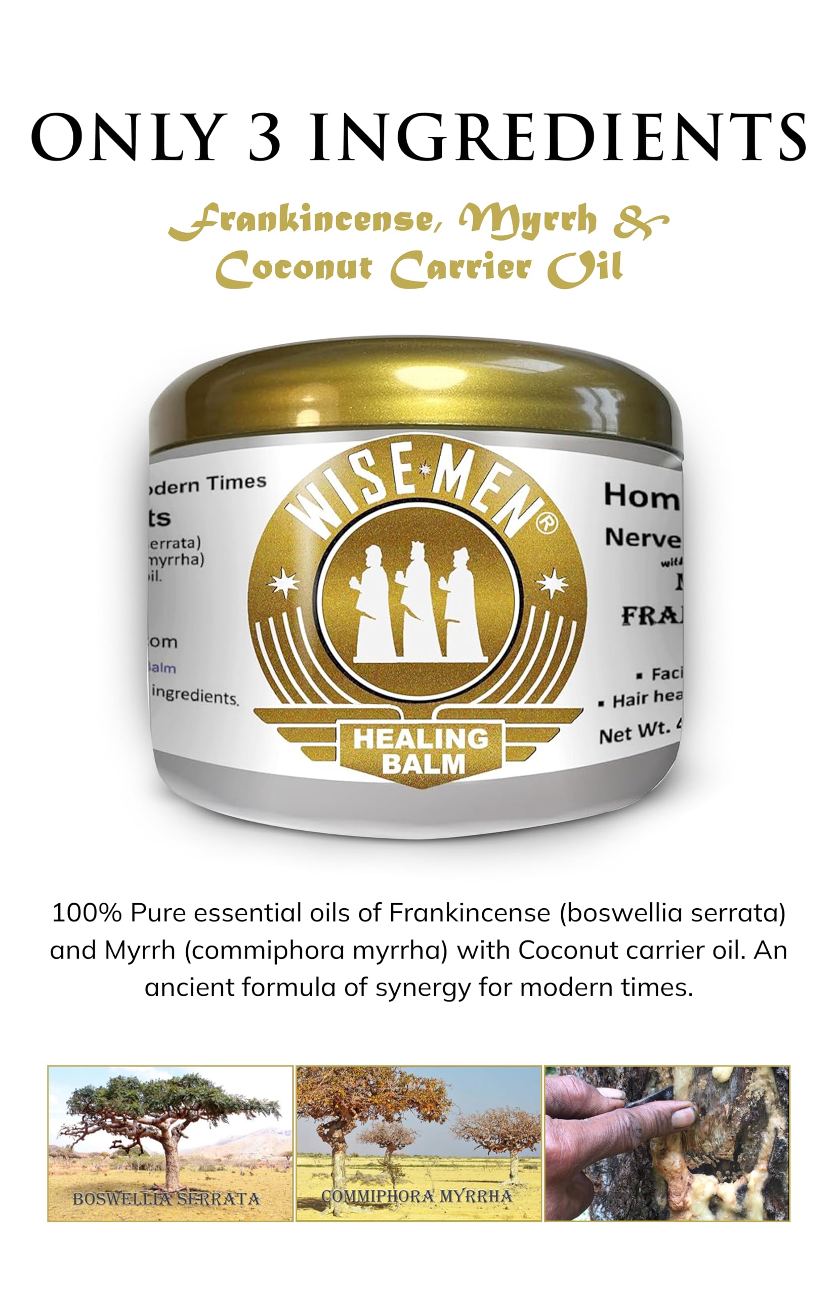 Wise Men Healing Balm with Myrrh and Frankincense Essential Oils for Soothing Nerve Relief Massage Wise Men buy supplements canada