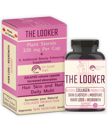 Do Good Sups The Looker 60 Caps- Skin Hair and Nails Vitamins - Natural Collagen Production - Reduces Hair Thinning - Skin Elasticity - Skin Moisture - Plant Sterols Bromelain Zinc Vitamin E Selenium Do Good Sups buy supplements canada