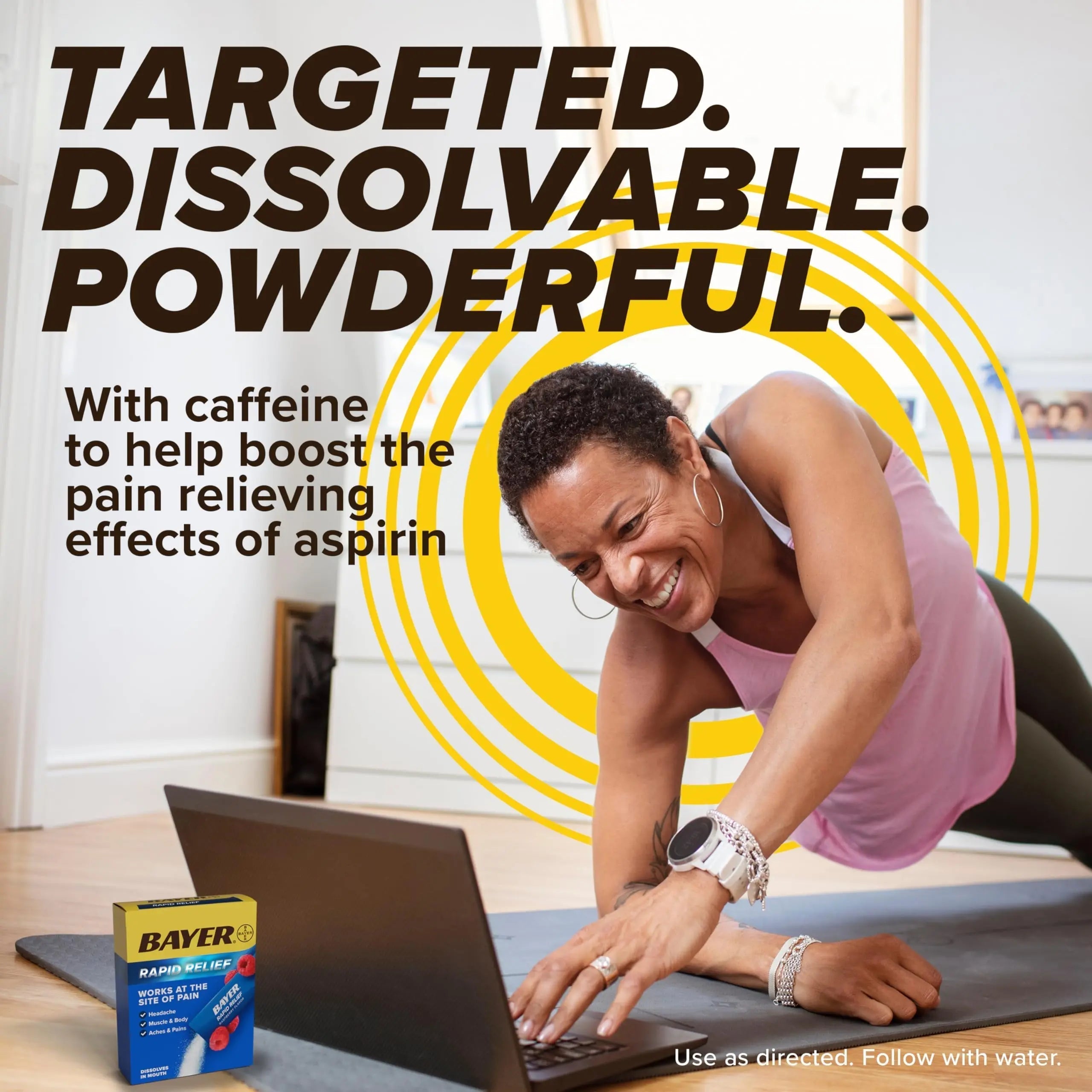 Bayer® Rapid Relief, Dissolvable Raspberry Flavor, Powder Packs with Aspirin & Caffeine, Fast Acting Headache Relief, Muscle and Body Pain Reliever, 20ct Bayer buy supplements canada