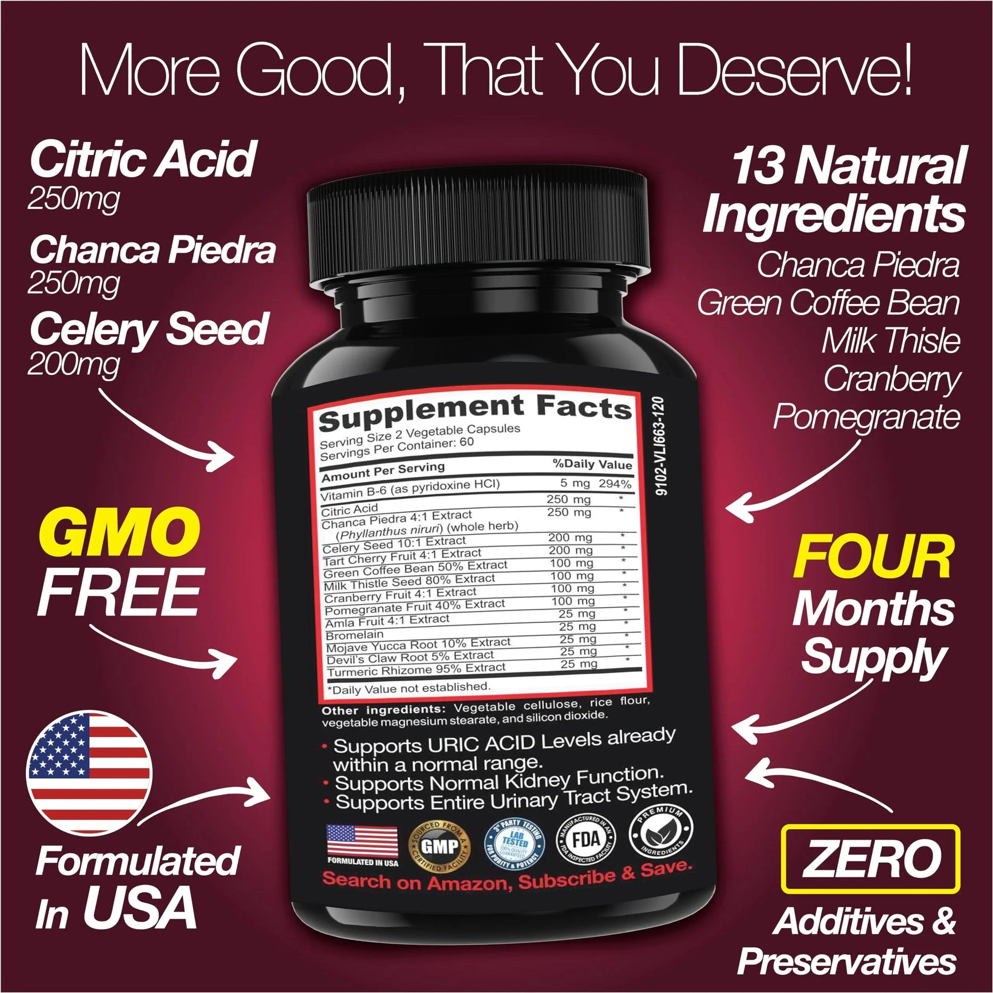 Saint Mingiano Uric Acid Flush for Gout Support -120 Capsules - Supports Kidney Cleanse Detox & Repair, Gallbladder & Urinary Tract Issues - Essential for Detox & Joint Support - Cranberry Extract Saint Mingiano buy supplements canada