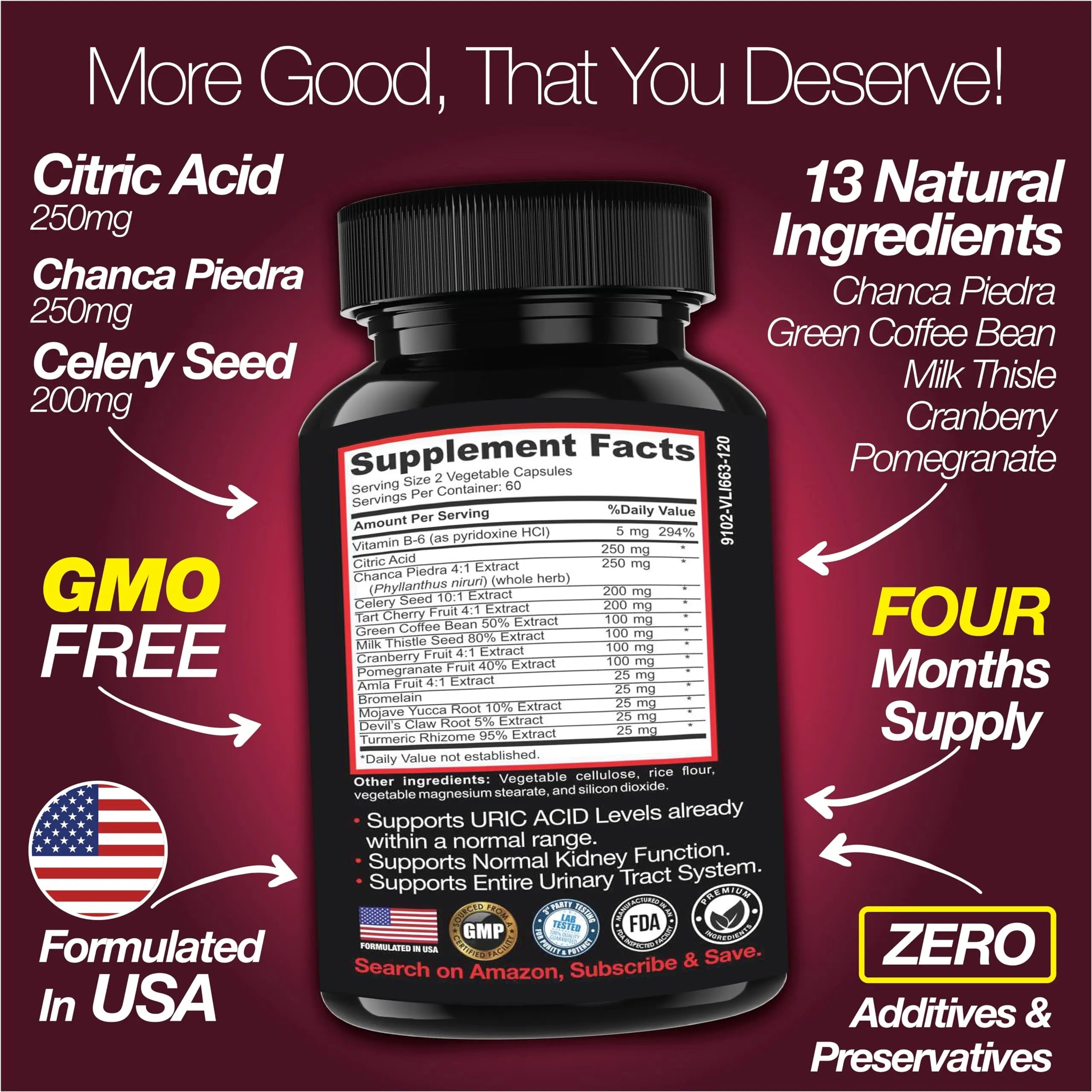 Saint Mingiano Uric Acid Flush for Gout Support -120 Capsules - Supports Kidney Cleanse Detox & Repair, Gallbladder & Urinary Tract Issues - Essential for Detox & Joint Support - Cranberry Extract Saint Mingiano buy supplements canada