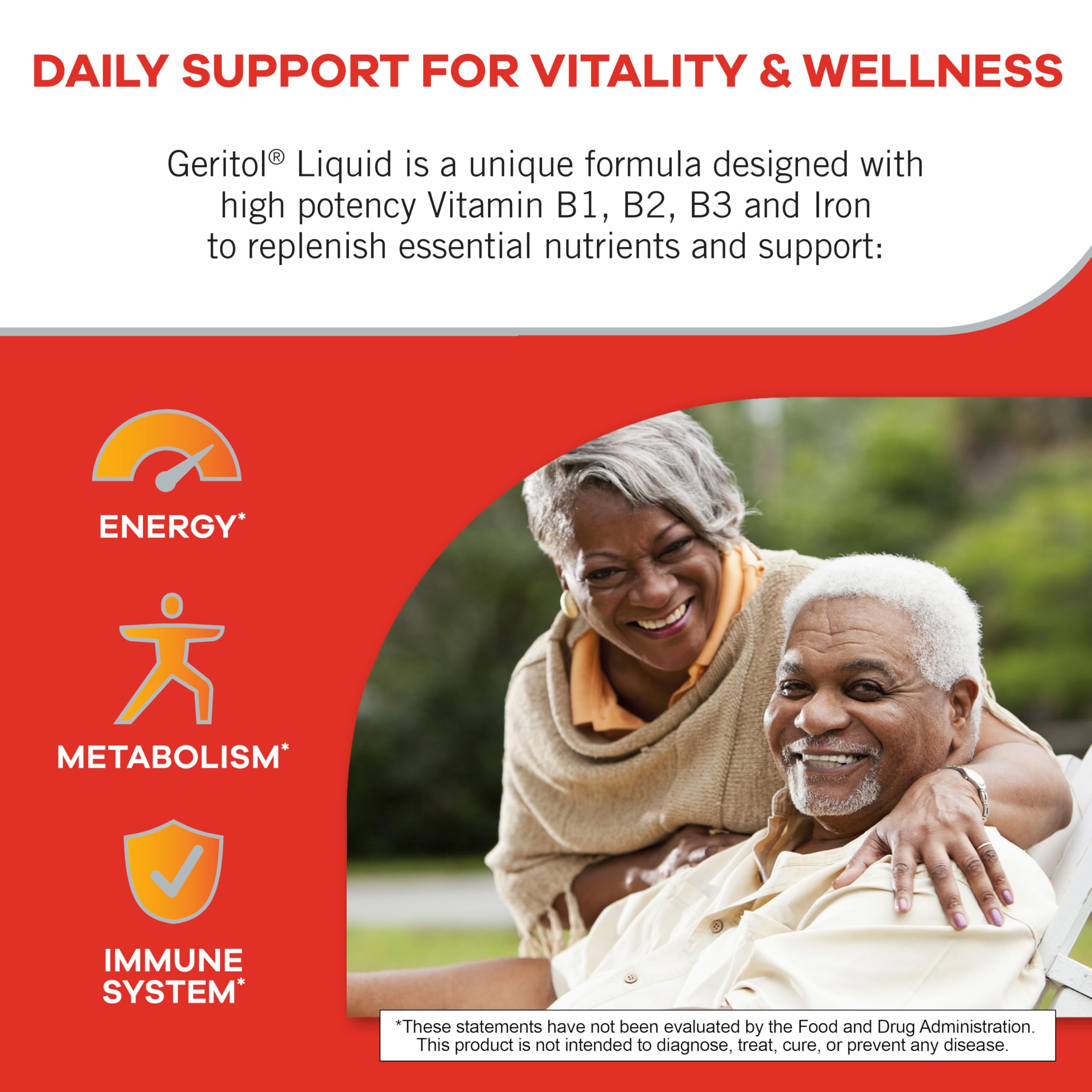 Geritol Liquid Vitamin and Iron Supplement, Energy Support, Contains High Potency B-Vitamins and Iron, Pleasant Tasting, Easy to Swallow Geritol buy supplements canada