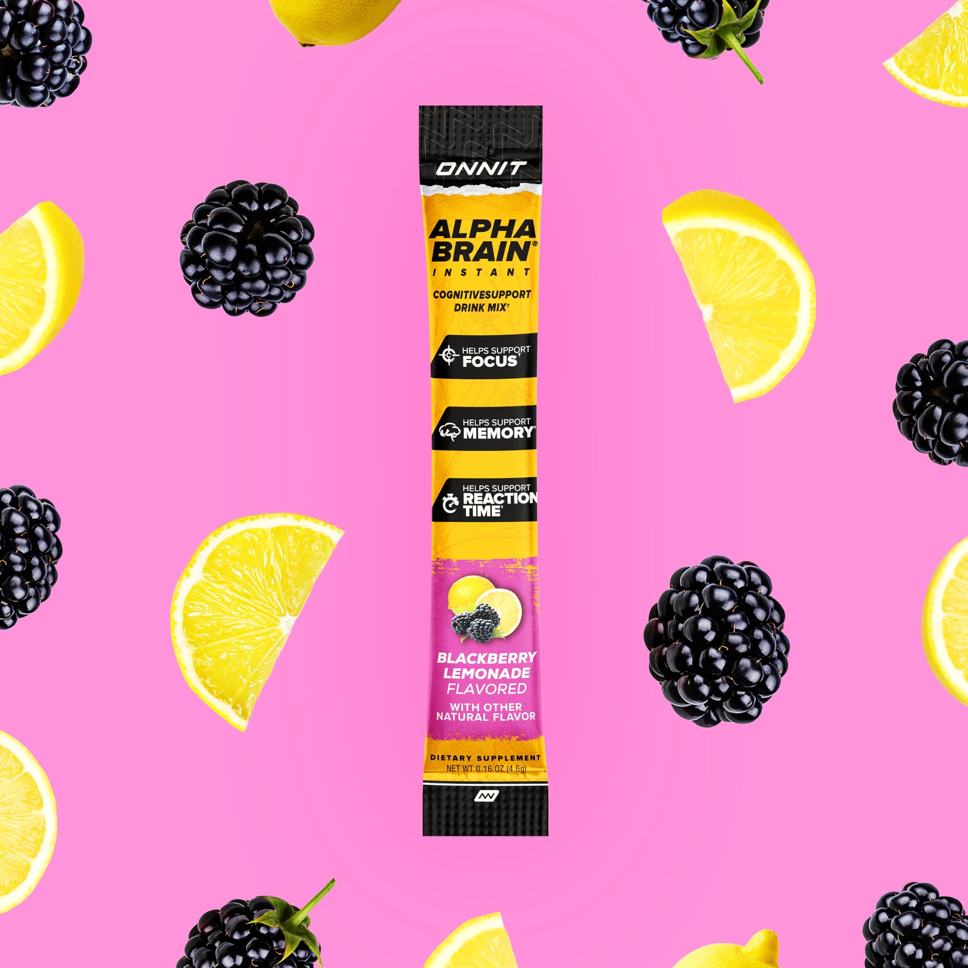 ONNIT Alpha Brain Instant Cognitive Support Drink Mix, BlackBerry Lemonade Flavor, Nootropic Supplement for Focus, Memory, and Clarity, 0.13 oz Packets, 30 Count ONNIT buy supplements canada
