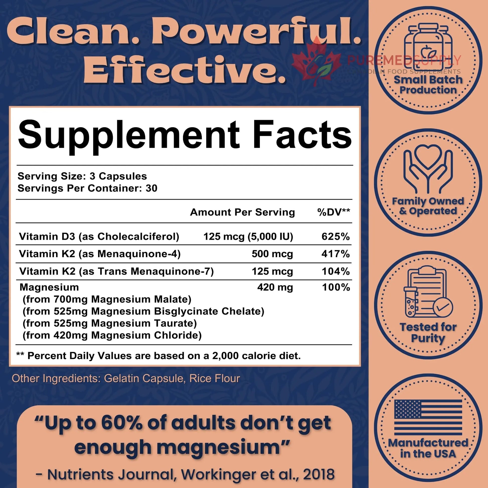Local Nutrition Magnesium Complex 420mg with Vitamin D3 K2 - Four Bioavailable Forms Including Bisglycinate (Glycinate), Malate, Taurate, and Chloride for Superior Absorption - 90 Capsules Made in USA Local Nutrition buy supplements canada