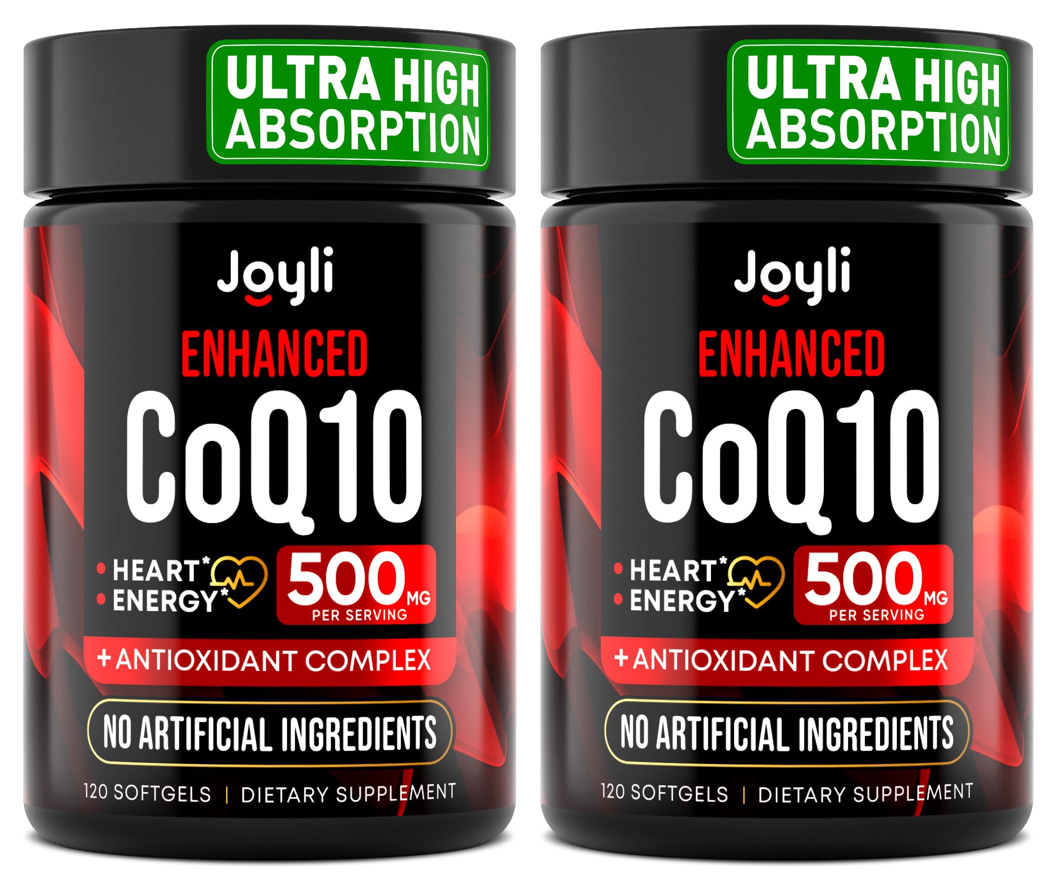 JOYLI Nutrition 2 Pack CoQ10 500mg - High Absorption Coenzyme Q10 Supplement - Co Q 10 for Energy & Vitality - Alternative to CoQ10 400mg & 300mg - 240 Softgels JOYLI Nutrition buy supplements canada