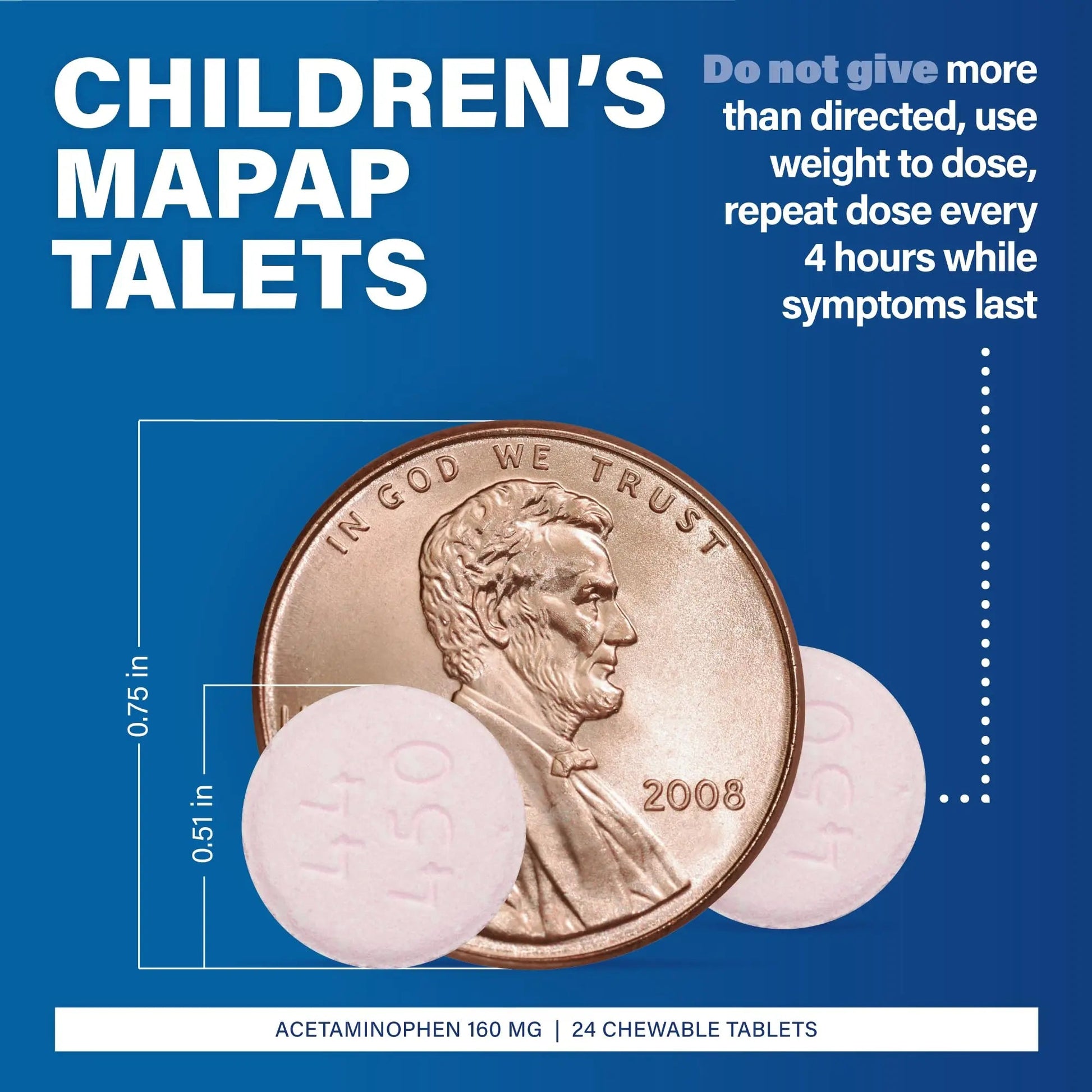 MAJOR Children’s Mapap Acetaminophen 160 mg Chewable Tablets - Pain Reliever/Fever Reducer - Aspirin Free - Ibuprofen Free - for Ages 2 to 11-24 Count (3 Pack) MAJOR buy supplements canada