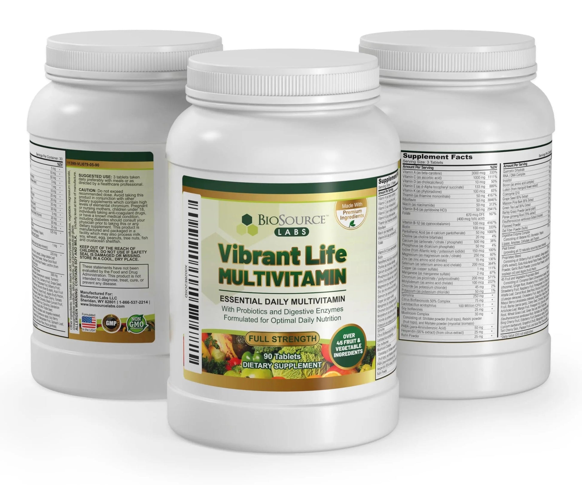 BioSource Labs Vibrant Life Multivitamin with Probiotics, Digestive Enzymes & B-Complex – Over 45 Fruits and Veggies BioSource Labs buy supplements canada