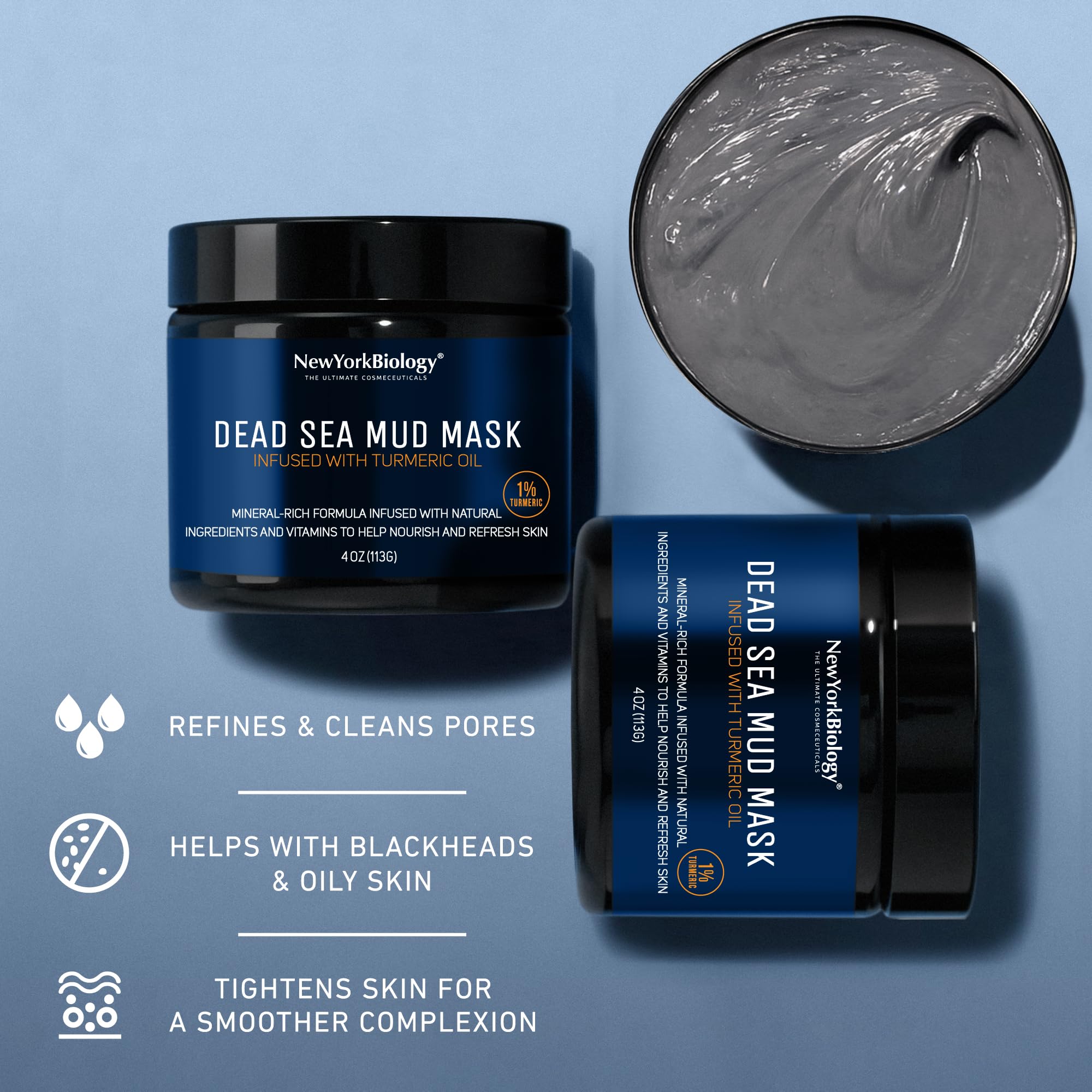 New York Biology Dead Sea Mud Mask for Face and Body | with Turmeric Oil | Spa Quality Pore Refiner for Oily Skin | Natural Skincare for Women & Men NEW YORK BIOLOGY THE ULTIMATE COSMECEUTICALS buy supplements canada