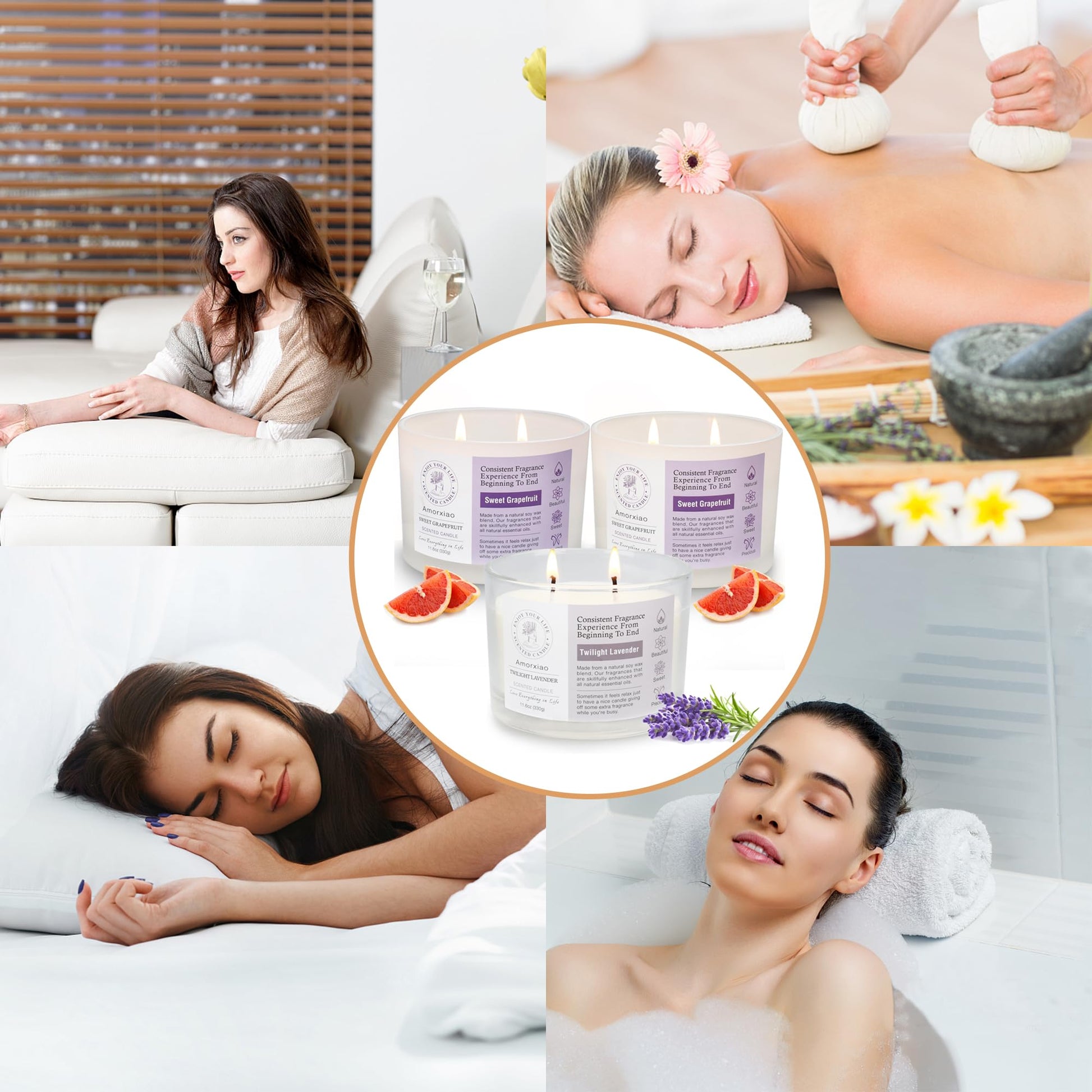 3 Pack Candles for Home Scented, 34.8 oz 240 Hour Long Lasting Candles Set, Grapefruit &Lavender ROSIANS buy supplements canada