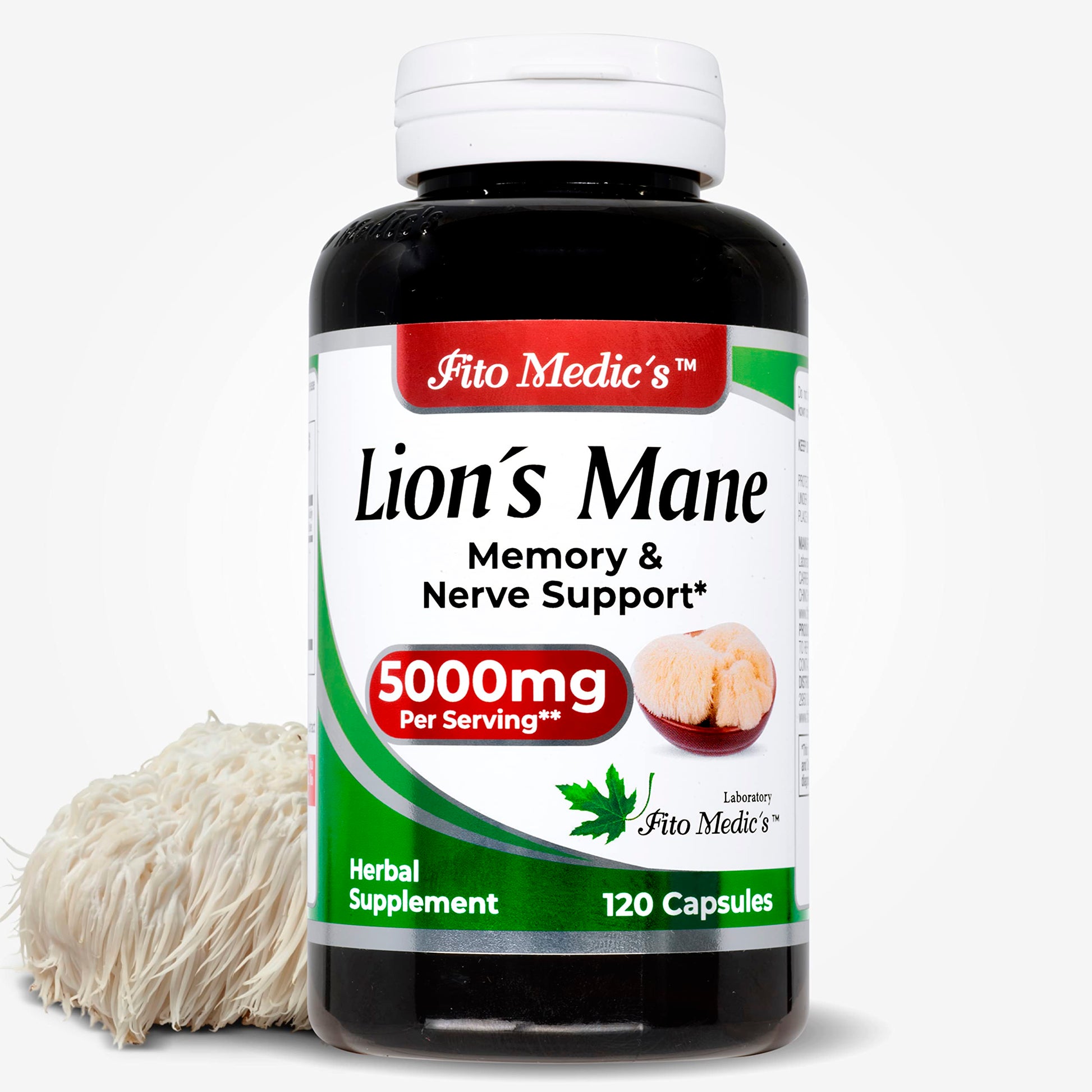 Lab | Lions Mane | 5000 mg per Serving | 120 Capsules | lions mane supplement | lions mane FITO MEDIC'S buy supplements canada