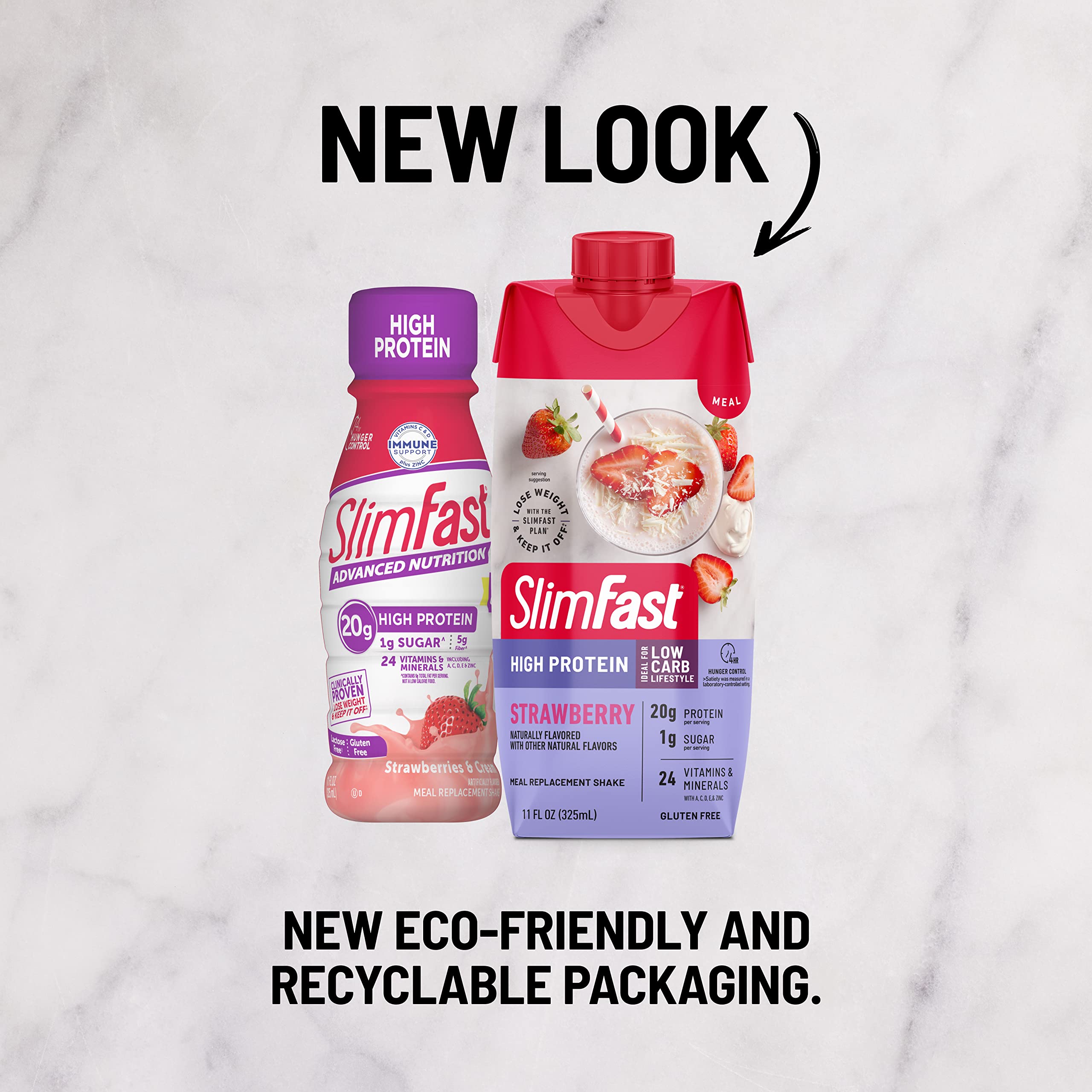 SlimFast Protein Shake, Strawberry- 20g Protein, Meal Replacement Shake Ready to Drink SlimFast buy supplements canada
