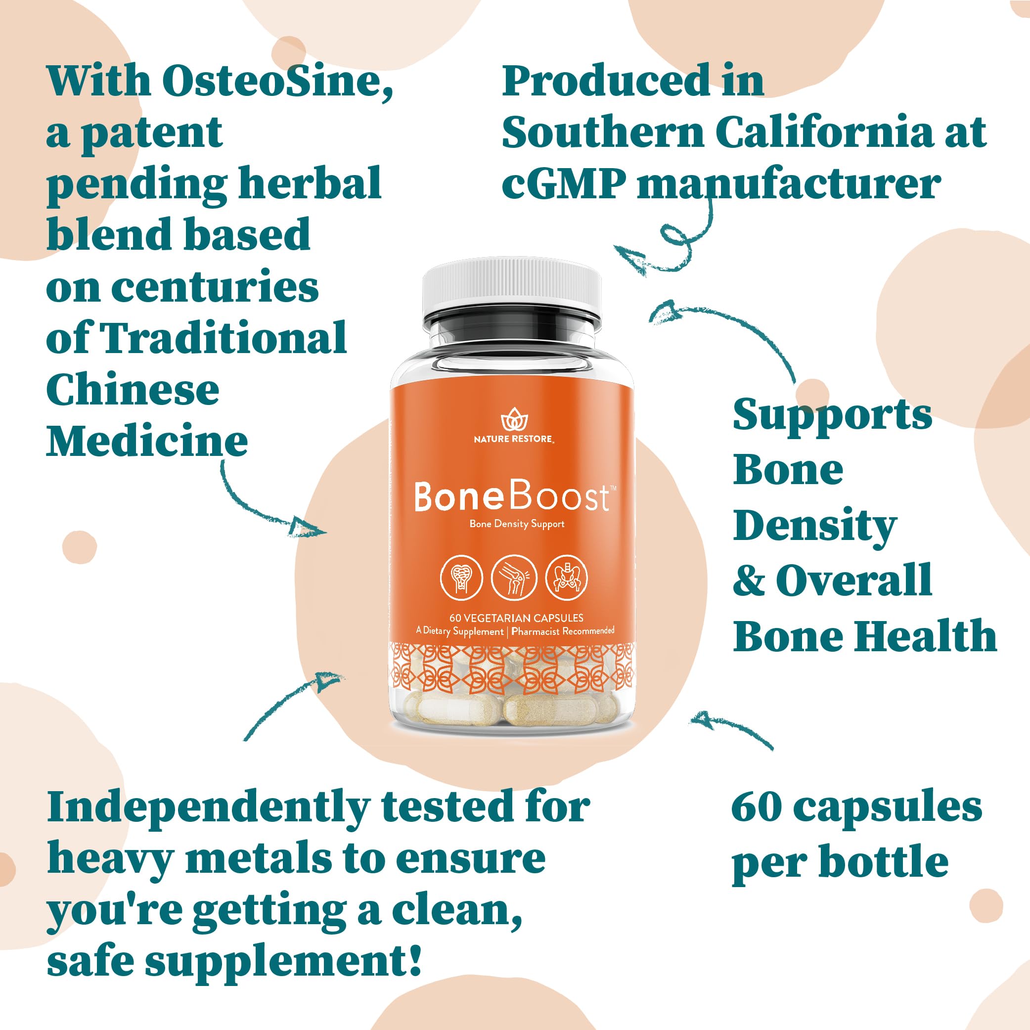 Nature Restore BoneBoost, Natural Bone Health Supplement, 60 Capsules, Manufactured in USA, Non GMO, Gluten Free Nature Restore buy supplements canada