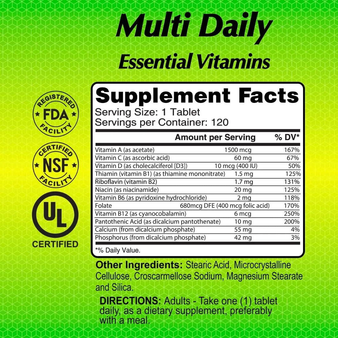 ALFA VITAMINS Multi Daily Vitamins Essential Vitamins to Support The Immune System and Promote a Healthy Lifestyle - 120 Tablets ALFA VITAMINS buy supplements canada
