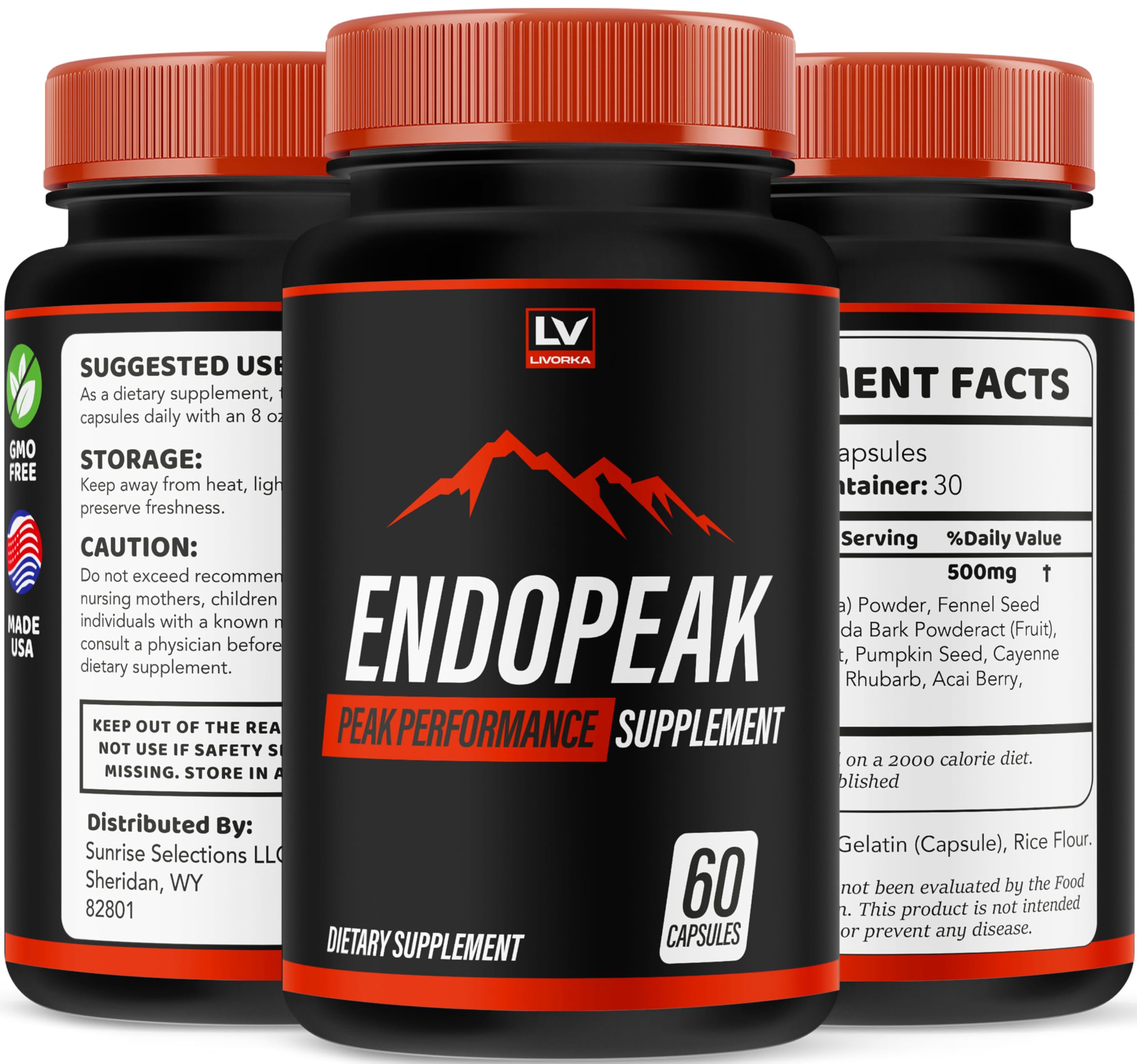 (5 Pack) Endopeak Capsules, Official Advanced Formula, 300 Capsules for 5 Months LIVORKA buy supplements canada
